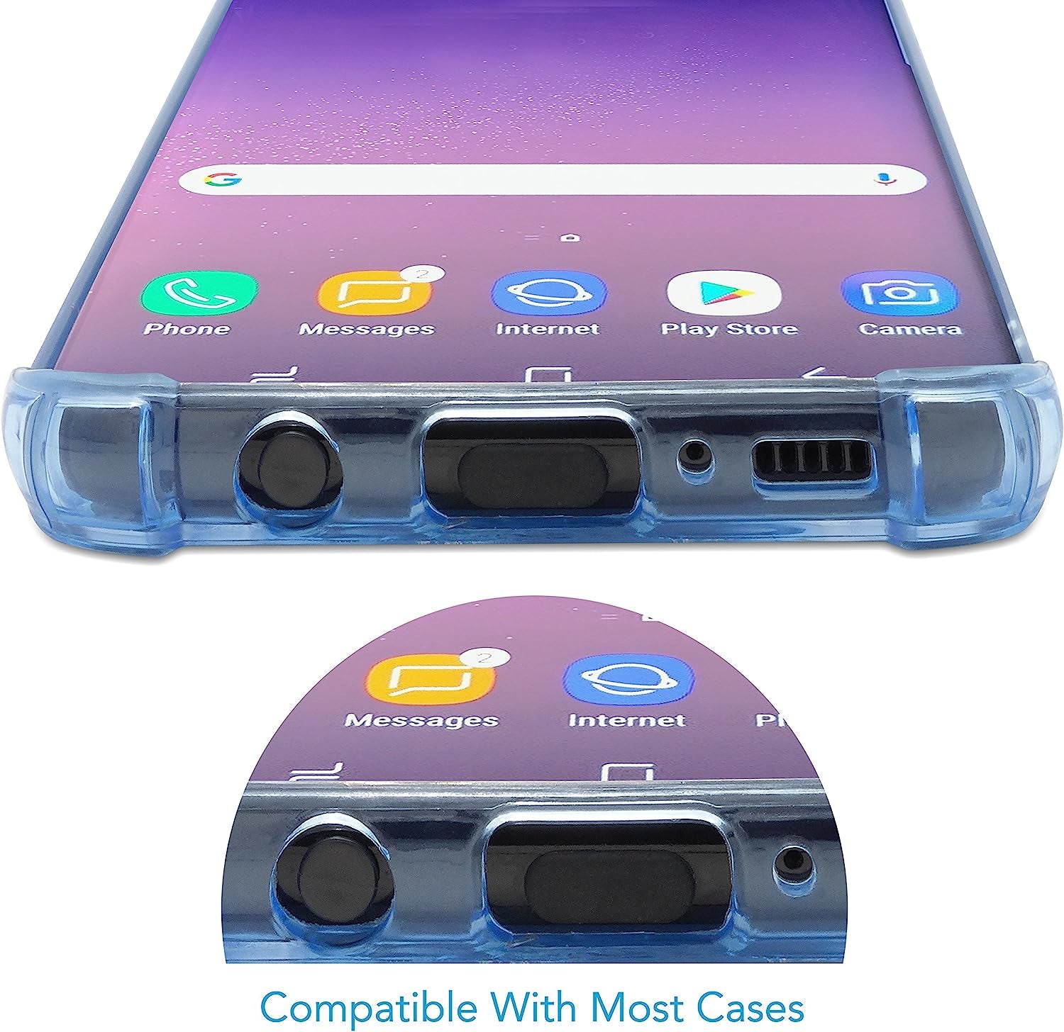 Portplugs USB C Dust Plug Set (5 Pairs) Compatible with Samsung Galaxy, Note, Pixel, Android Cell Phones, Macbook & More, Type-C Covers W/Headphone Plugs and Cleaning Brush (Black)  PortPlugs   