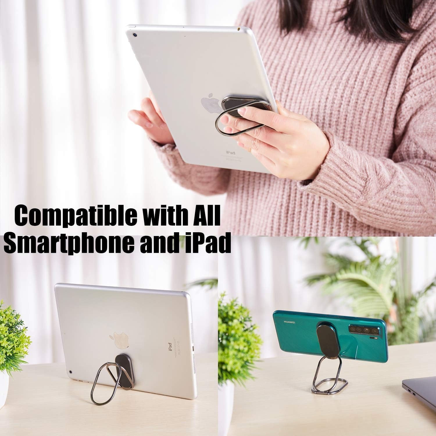 Rimyam Phone Ring Holder Finger Kickstand Foldable Cellphone Stand 360° Degree Rotation Metal Ring Grip Holder for Magnetic Car Mount Compatible with Iphone 14 Samsung All Smartphone and Ipad Tablet  Rimyam   