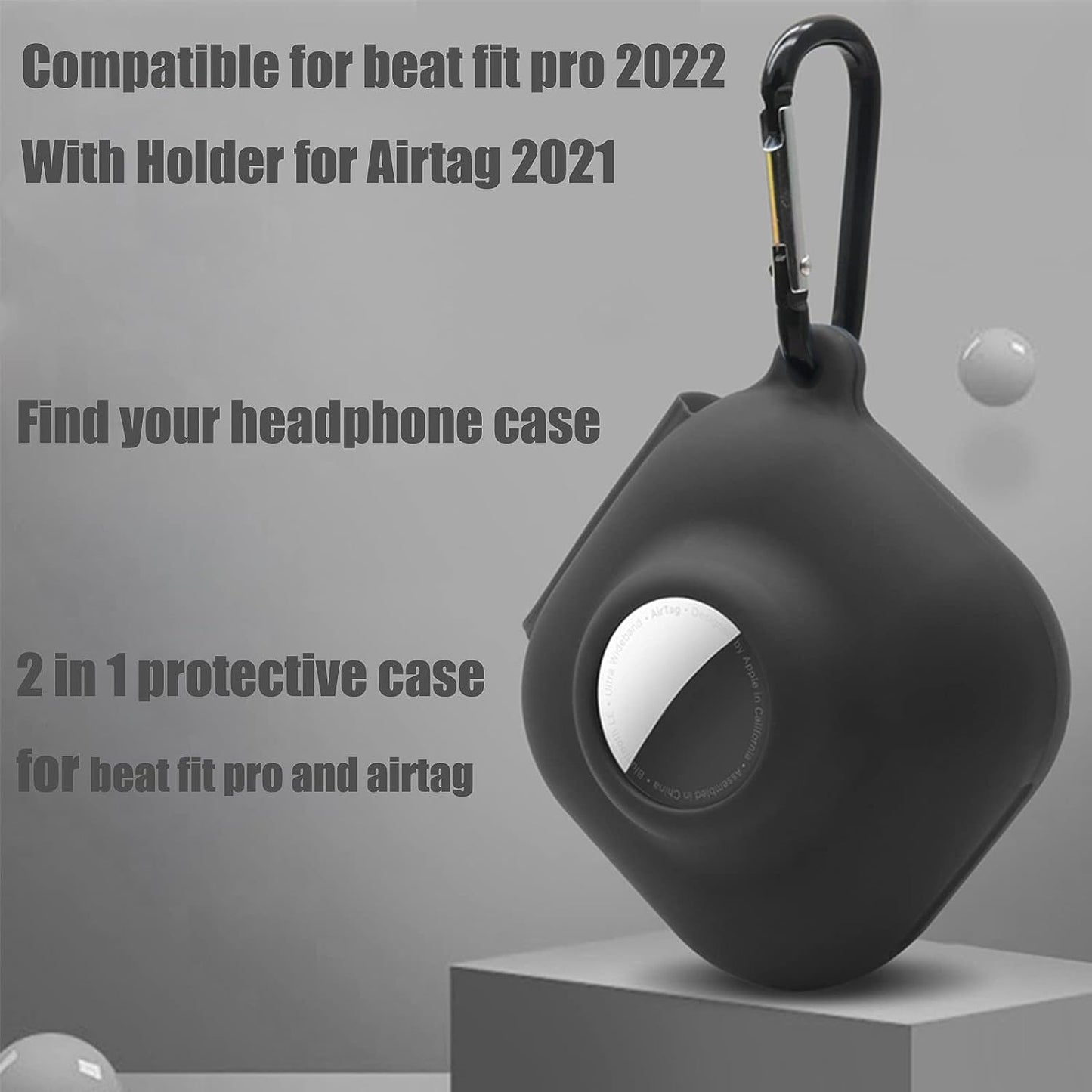 Glow Case for Beats Fit Pro Airtag Wireless Noise Cancelling Earbuds,Carrying Case Premium Soft Skin Cover Shock-Absorbing,Anti-Scratch Protective Case with Keychain(Glow Blue)  2022321   