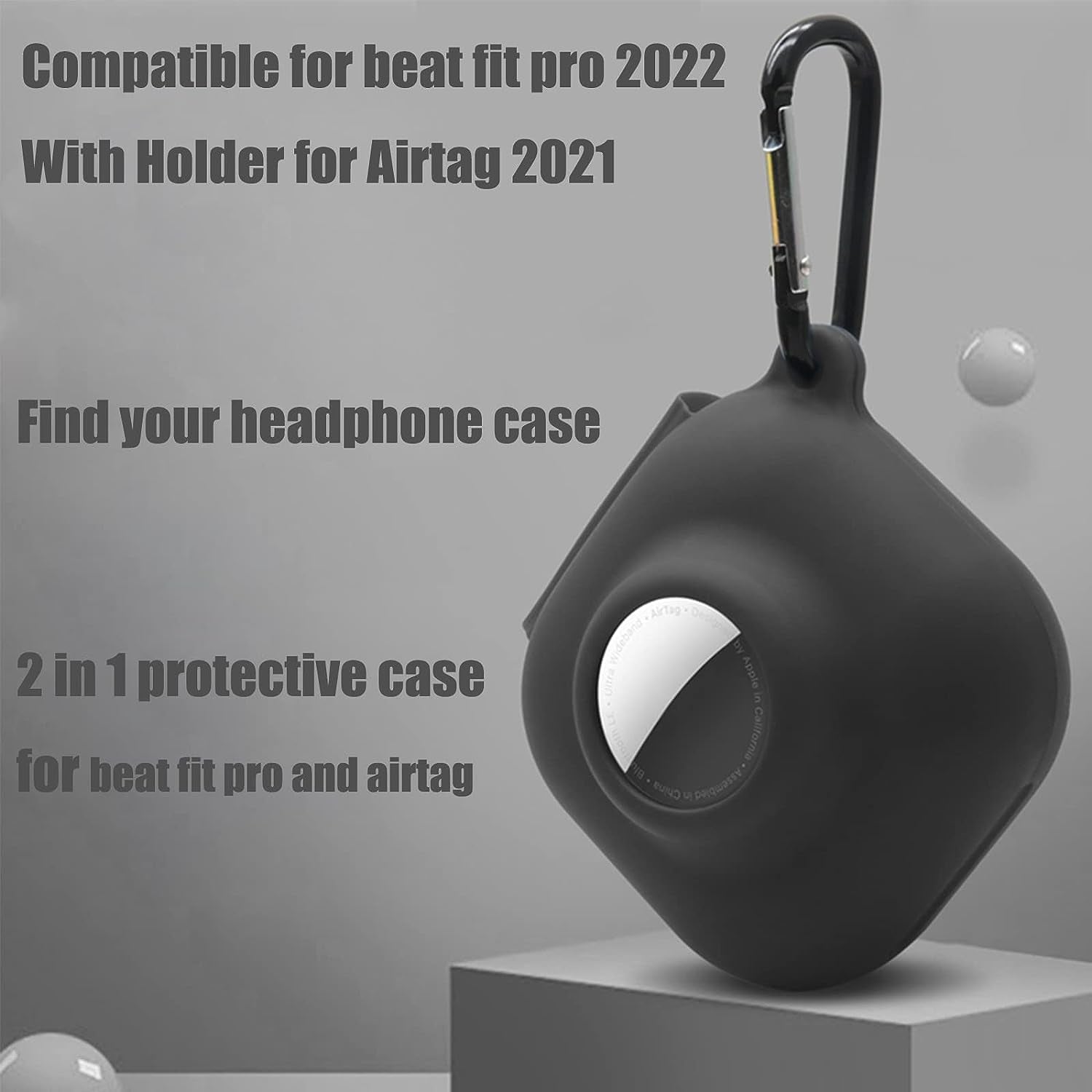 Glow Case for Beats Fit Pro Airtag Wireless Noise Cancelling Earbuds,Carrying Case Premium Soft Skin Cover Shock-Absorbing,Anti-Scratch Protective Case with Keychain(Glow Blue)  2022321   