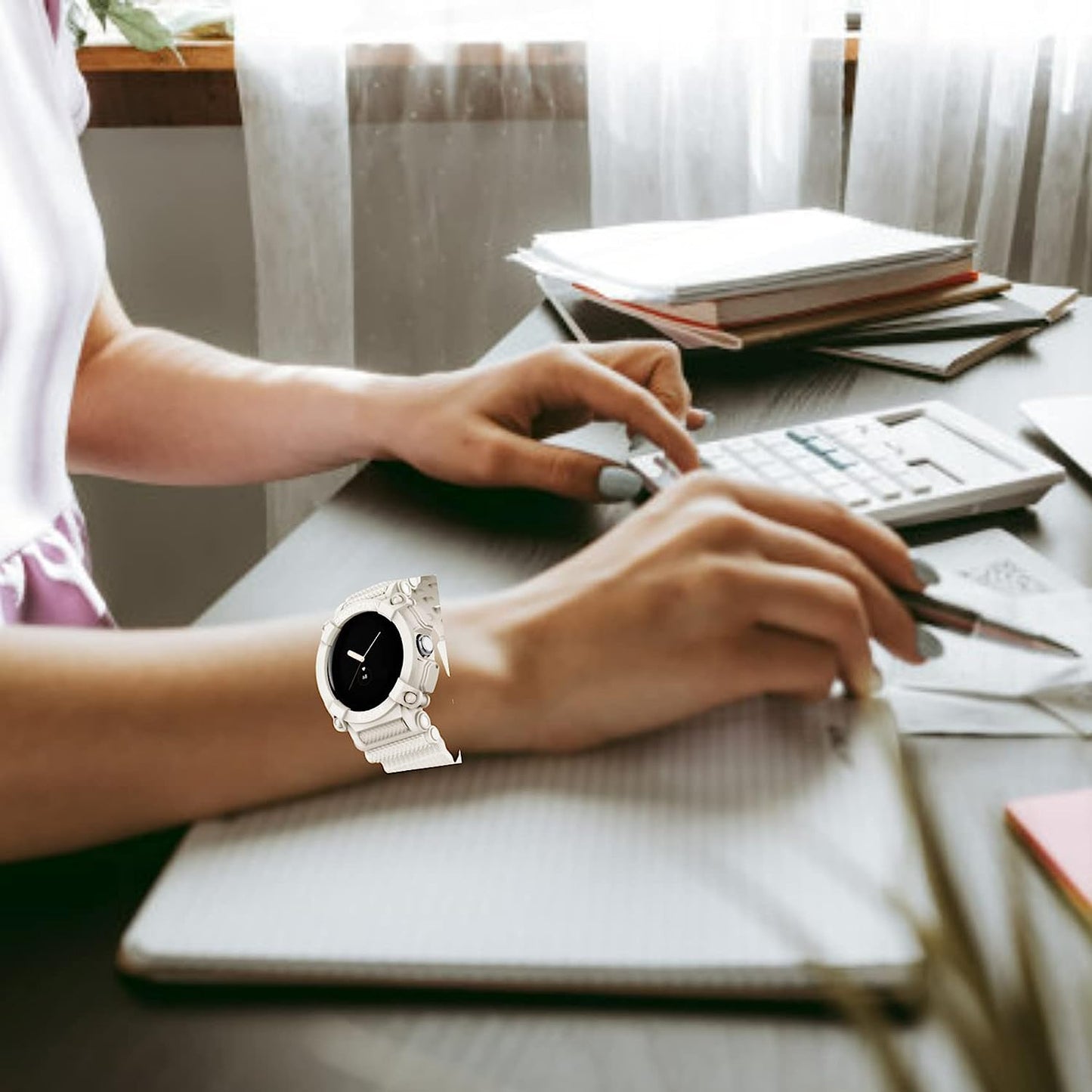 Pixel Watch Band Google Pixel Watch Band Silicone Watch Band Strap Shockproof Replacement Band One-Piece Strap for All-Round Protection Breathable Light Weight (Black)  BODYMART   