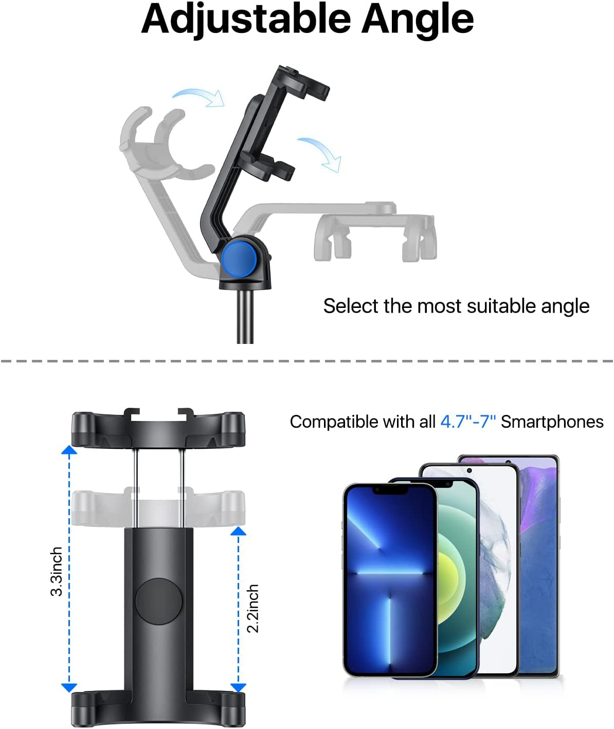 NEXBOOM 64" Selfie Stick Tripod, Extendable Phone Tripod with Remote, Travel Tripod Compatible with Iphone 14 Pro Max / 13 Pro / 12 Mini/Samsung S22  NEXBOOM   