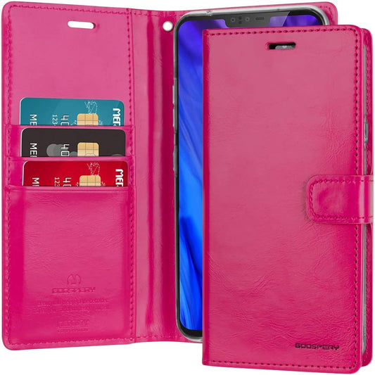 GOOSPERY Blue Moon Wallet for LG V40 Thinq Case (2018) Leather Stand Flip Cover (Hot Pink) LGV40-BLM-HPNK  GOOSPERY   