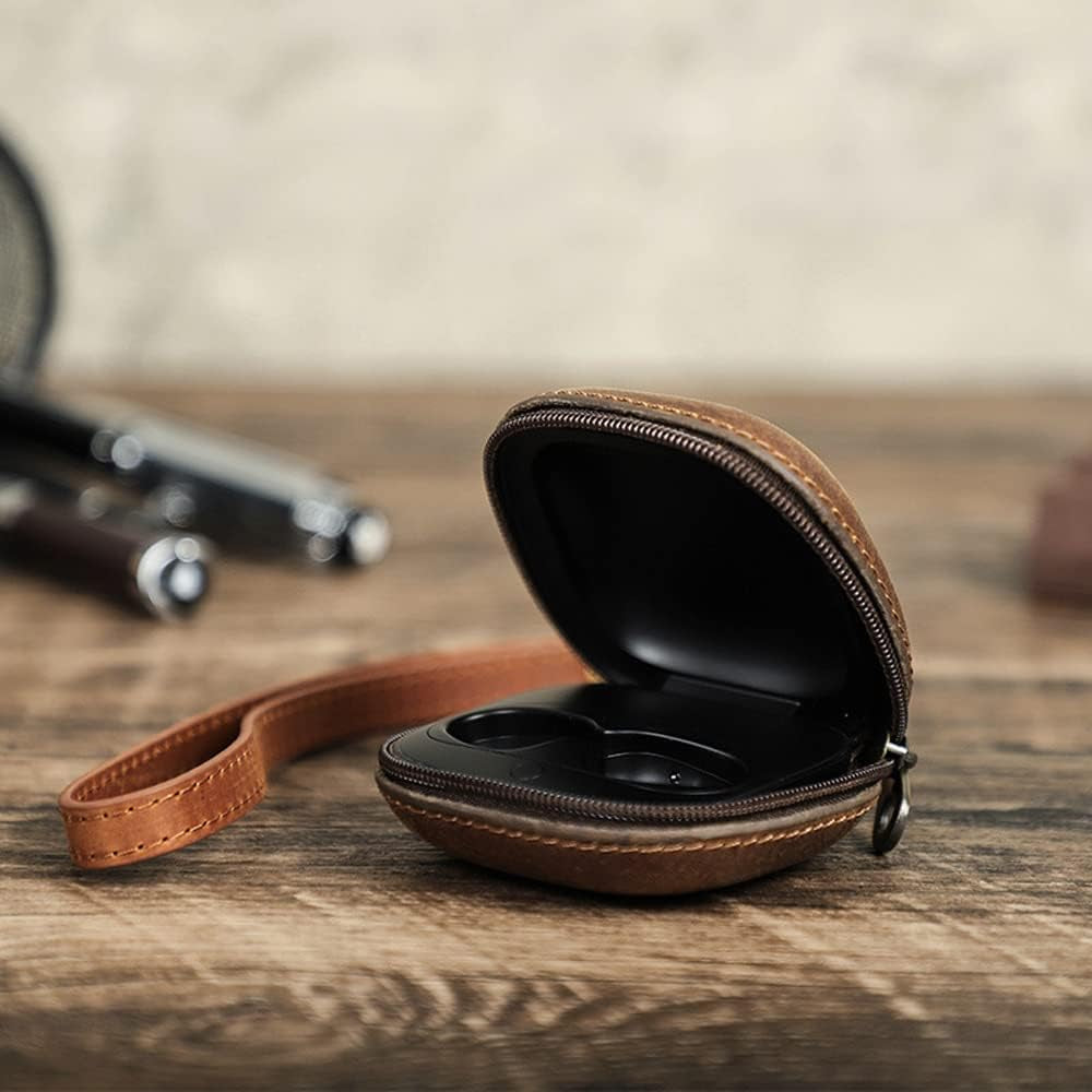 Genuine Leather Case Compatible with Beats Fit Pro Earbuds Wireless Earphone Cover Sleeve with Keychain Portable Leather Lanyard (Camel Color)  NS   