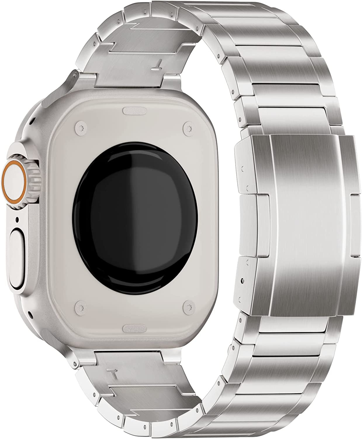 LDFAS Compatible for Apple Watch Band 49Mm 45Mm 44Mm, Titanium Metal Watch Strap with Double Button Clasp for Iwatch Bands Compatible for Apple Watch Ultra/Se, Apple Watch Series 8/7/6/5 Band  LDFAS   