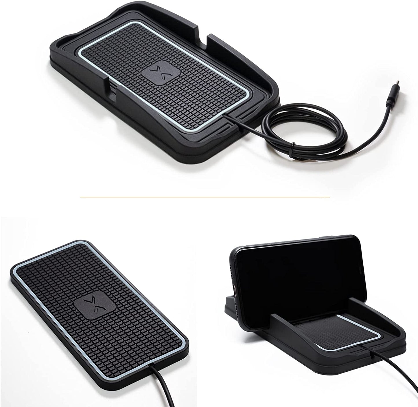 Wireless Charger, POLMXS Wireless Car Charger Charging Pad 15W Wireless Phone Charger for Car Android Fast Charger Pad Cordless Charging Mat for Vehicle Galaxy S22/S21/S20 NOTE10(XP01)  POLMXS   