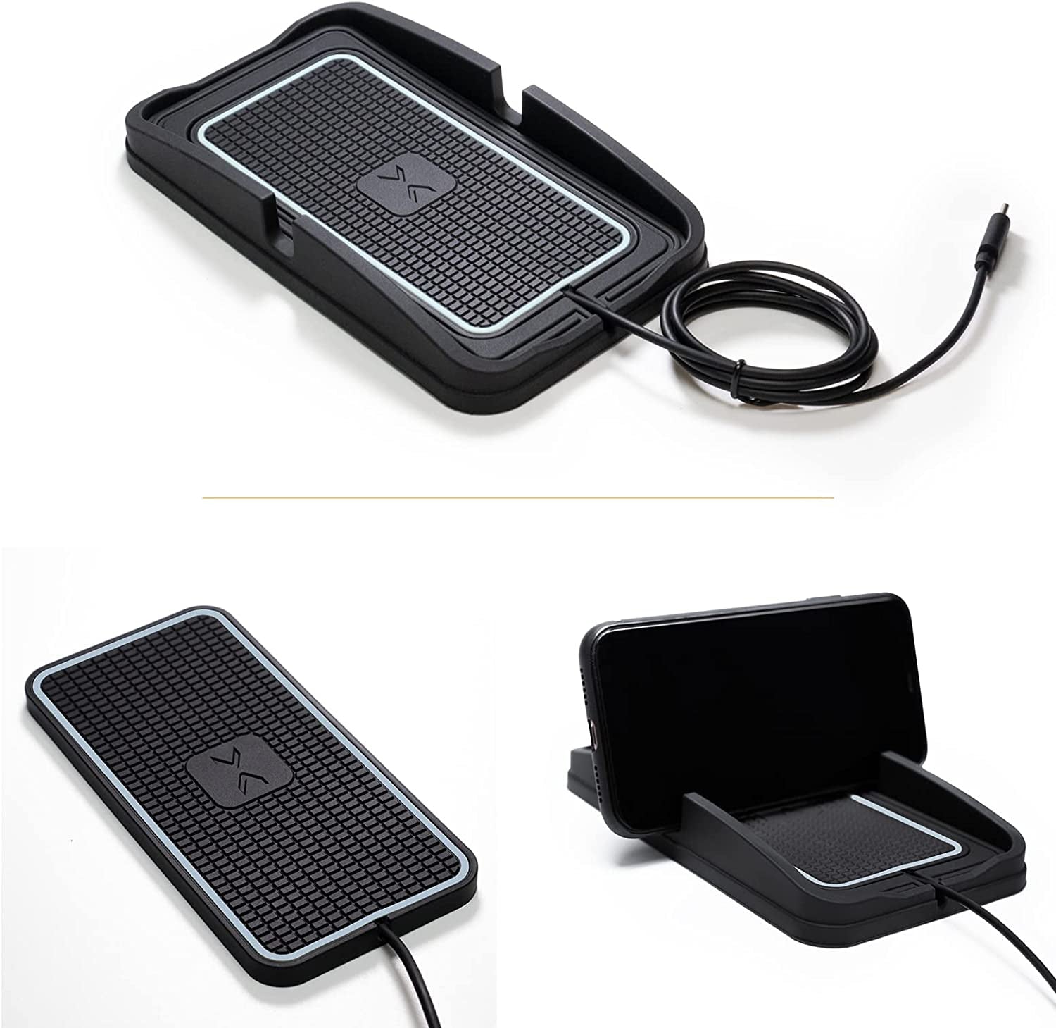 Wireless Charger, POLMXS Wireless Car Charger Charging Pad 15W Wireless Phone Charger for Car Android Fast Charger Pad Cordless Charging Mat for Vehicle Galaxy S22/S21/S20 NOTE10(XP01)  POLMXS   