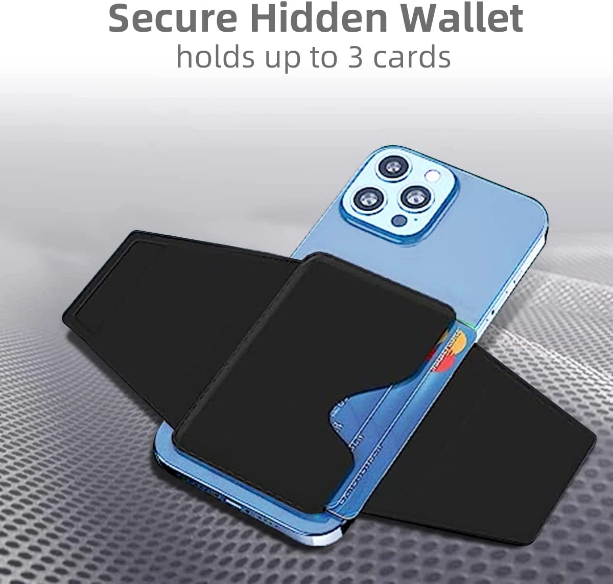 ZICISI Magnetic Wallet Stand with Card Holder,Magsafe Wallet Kickstand for Apple Iphone 14/13/12 Pro Max,Compatible with Mag Safe Accessories,3 Cards,Vagen Leather,Black  ZICISI   