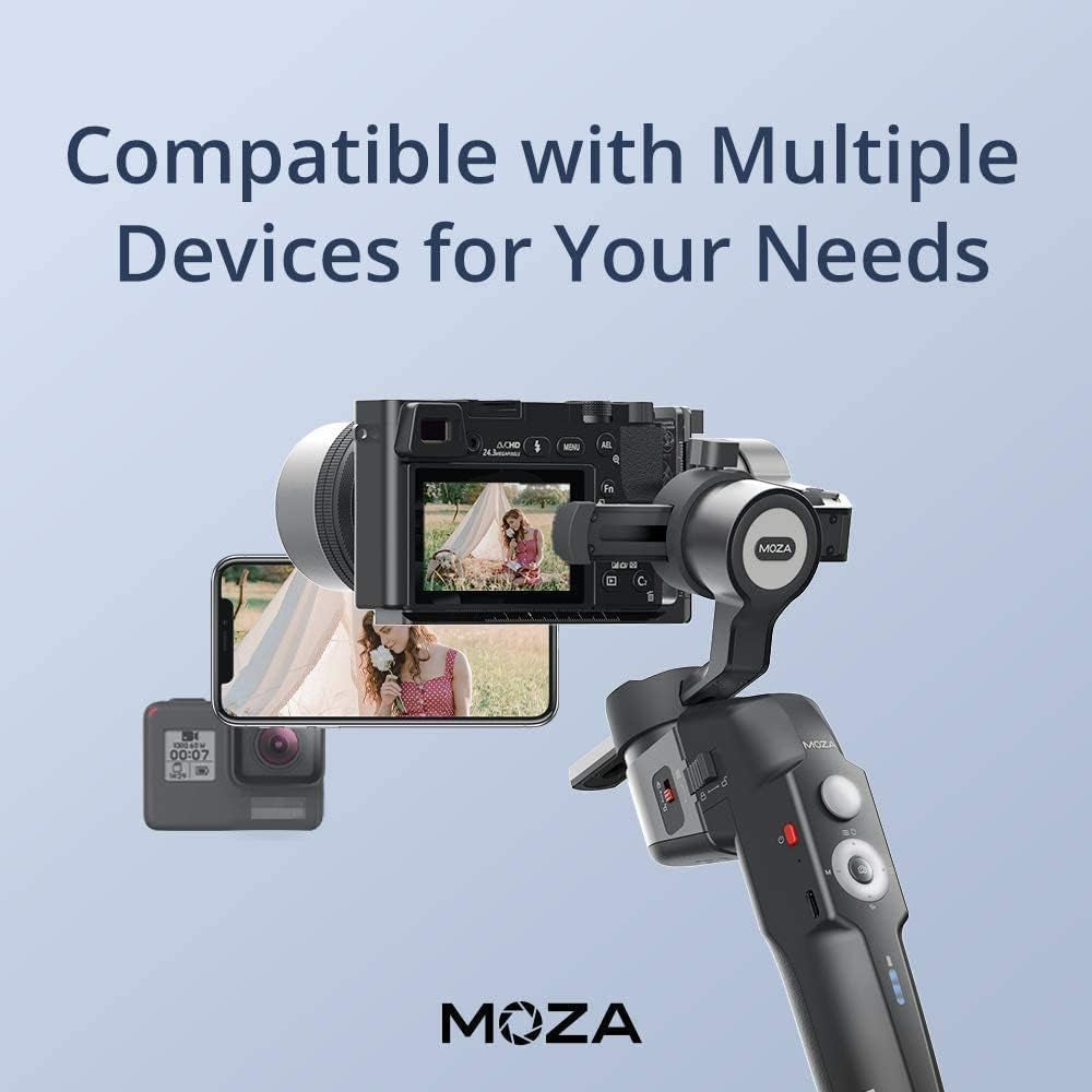 MOZA Mini P MAX Gimbal Stabilizer Portable Handheld Stabilizer Compatible with Mobile Phones Action Cameraslight Mirrorless Cameras 3-Axis Lock Design Advanced Shooting Mode Focus on Life  Gudsen   