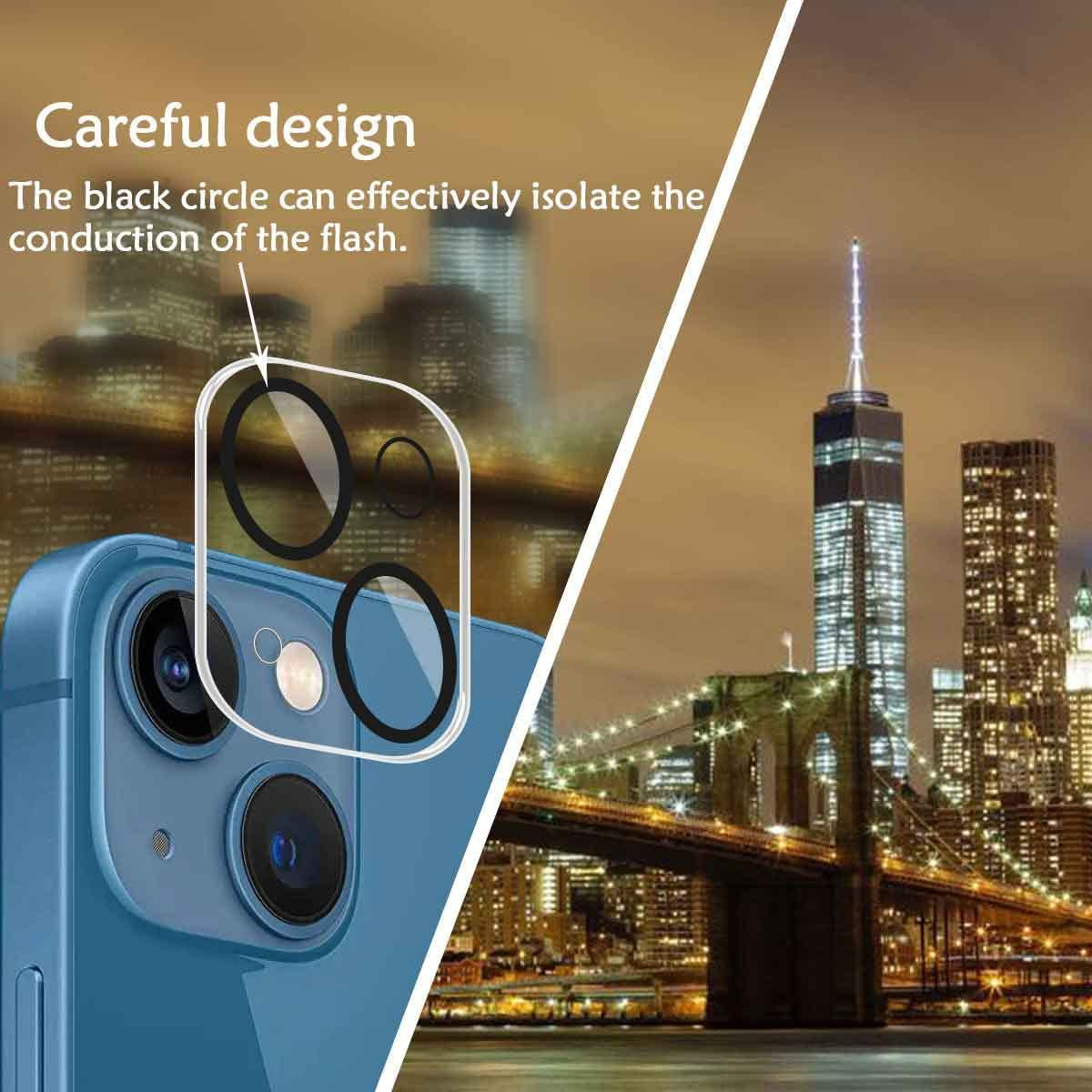 BIGFACE Compatible with Iphone 13 Mini Screen Protector + Camera Lens Protectors, [2 + 2 Pack] Premium HD Clear Tempered Glass, Anti-Bubble 3D Curved Accuracy Film for Iphone 13 Mini(5.4 Inch)  BIGFACE   