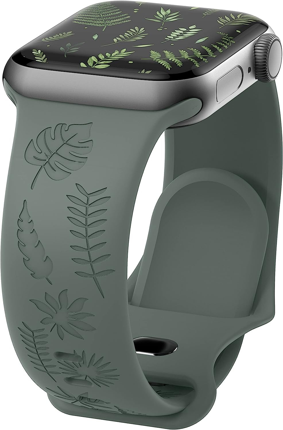 Flower Engraved Band Compatible with Apple Watch Bands 42Mm 44Mm 45Mm 49Mm for Women, Soft Sunflower Laser Silicone Wristbands Cute Sport Straps for Iwatch Series 8/7/Se/6/5/4/3/2/1/Ultra  Butifacion Leaf Cactus 42mm/44mm/45mm/49mm 