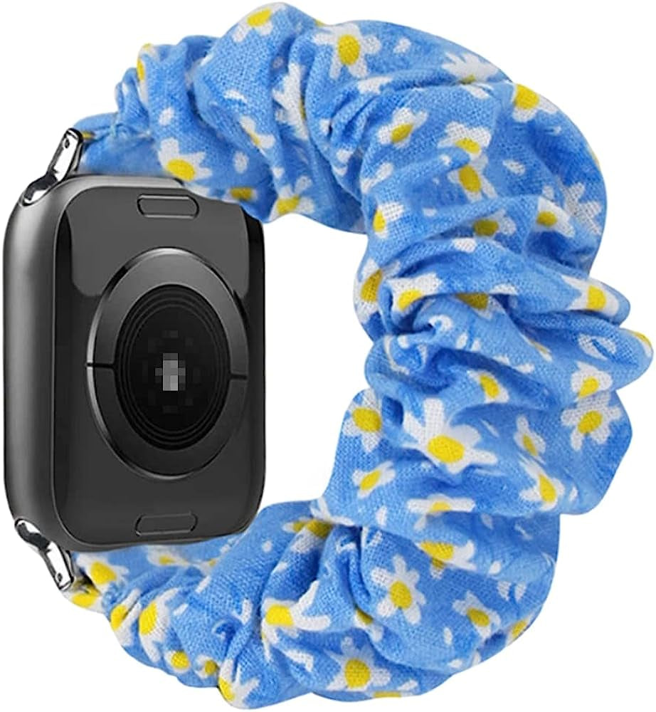 Tomcrazy Scrunchie Elastic Watchband for Apple Watch Band Series 8 7 6 5 4 3 2 1 SE Ultra, Watch Band for Iwatch 49Mm 45Mm 41Mm 38Mm 40Mm 42Mm 44Mm Strap Bracelet  Ruidou Technology Co Ltd Floral Blue 337 49mm/45mm/44mm/42mm 