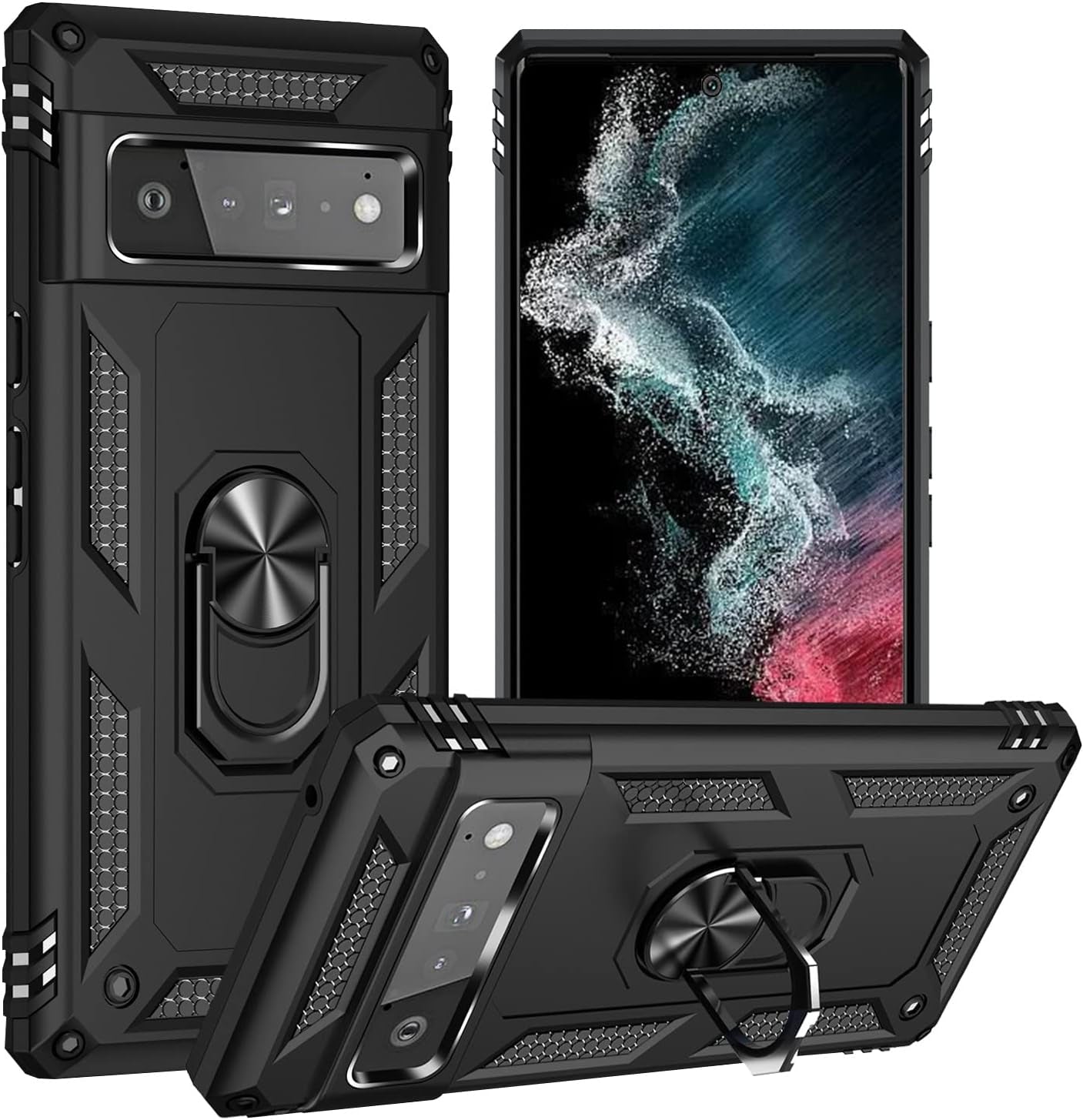 ZOEII 6 Pro Case,Pixel 6 Pro Case,With 360 Stand Military-Grade Dual Layer Protection Case for Google Pixel 6 Pro Armygreen  ZOEII 6 Pro Black Google Pixel 6 Pro Case 