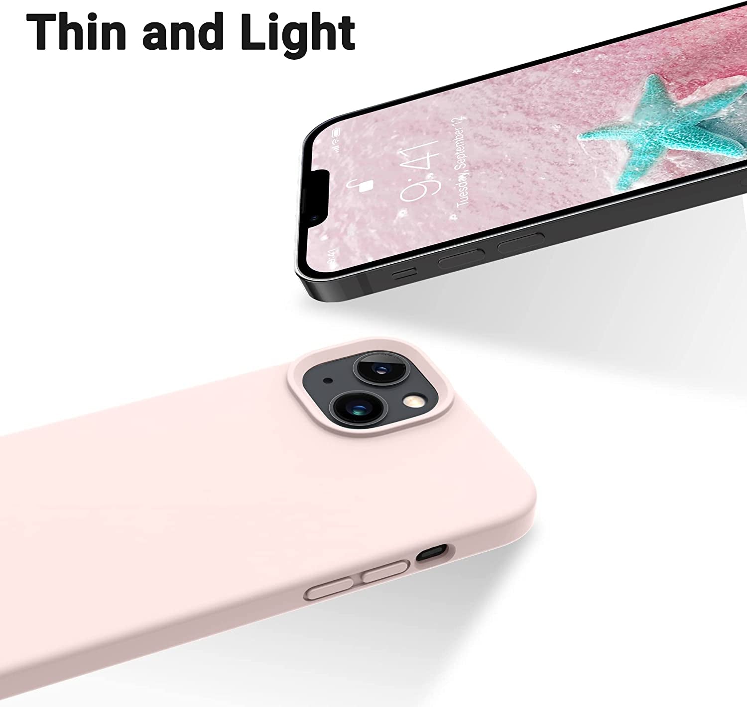 OTOFLY Designed for Iphone 14 Case, Silicone Shockproof Slim Thin Phone Case for Iphone 14 6.1 Inch (Chalk Pink)  OTOFLY Direct   