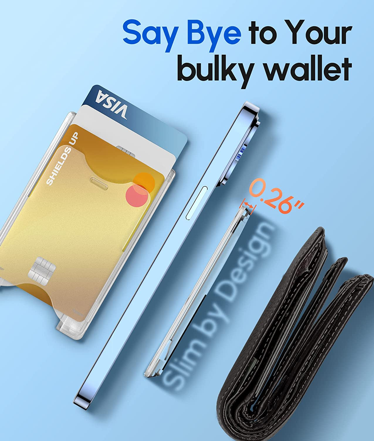 Shields up for Magsafe Wallet Magnetic Card Holder Compatible with Iphone 14/14 Pro/14 Plus/14 Pro Max and Iphone 13/12 Series, Slim 3 Card Slot (Clear)  Shields Up Inc   