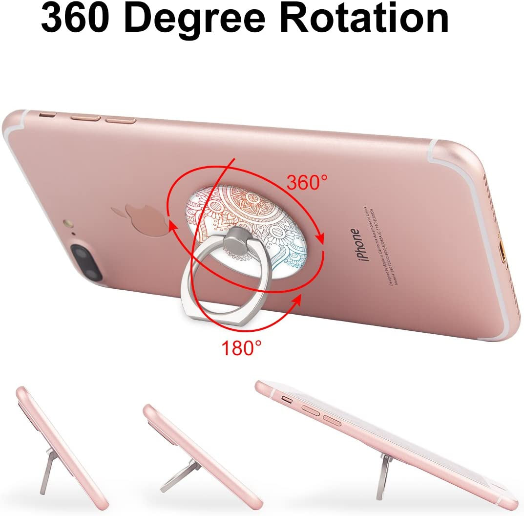 BF2JK Three Pack Cell Phone Ring Holder, 360°Rotation Finger Ring Stand Grip for Smartphones,Tablets,Pads (Mandala Flower)  BF2Jk   