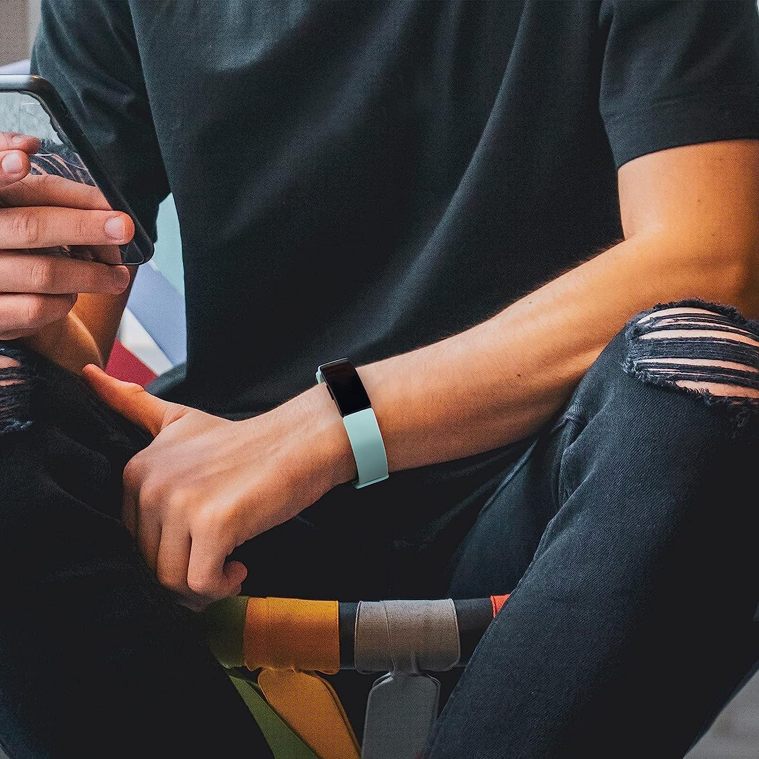 [3 Pack] Silicone Bands Compatible with Fitbit Inspire 2 & Fitbit Inspire HR & Fitbit Inspire & Fitbit Ace 2, Soft Sport Replacement Wristbands for Women Men (Lavender+Teal+Purple, Large)  Tobfit   