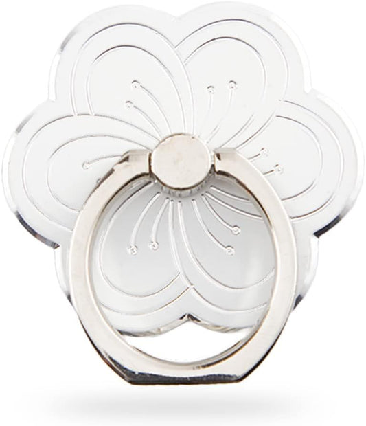 Flower Cell Phone Ring Holder, Zinc Alloy Metal Phone Back Ring Grip for Finger (White)  SUNURS   