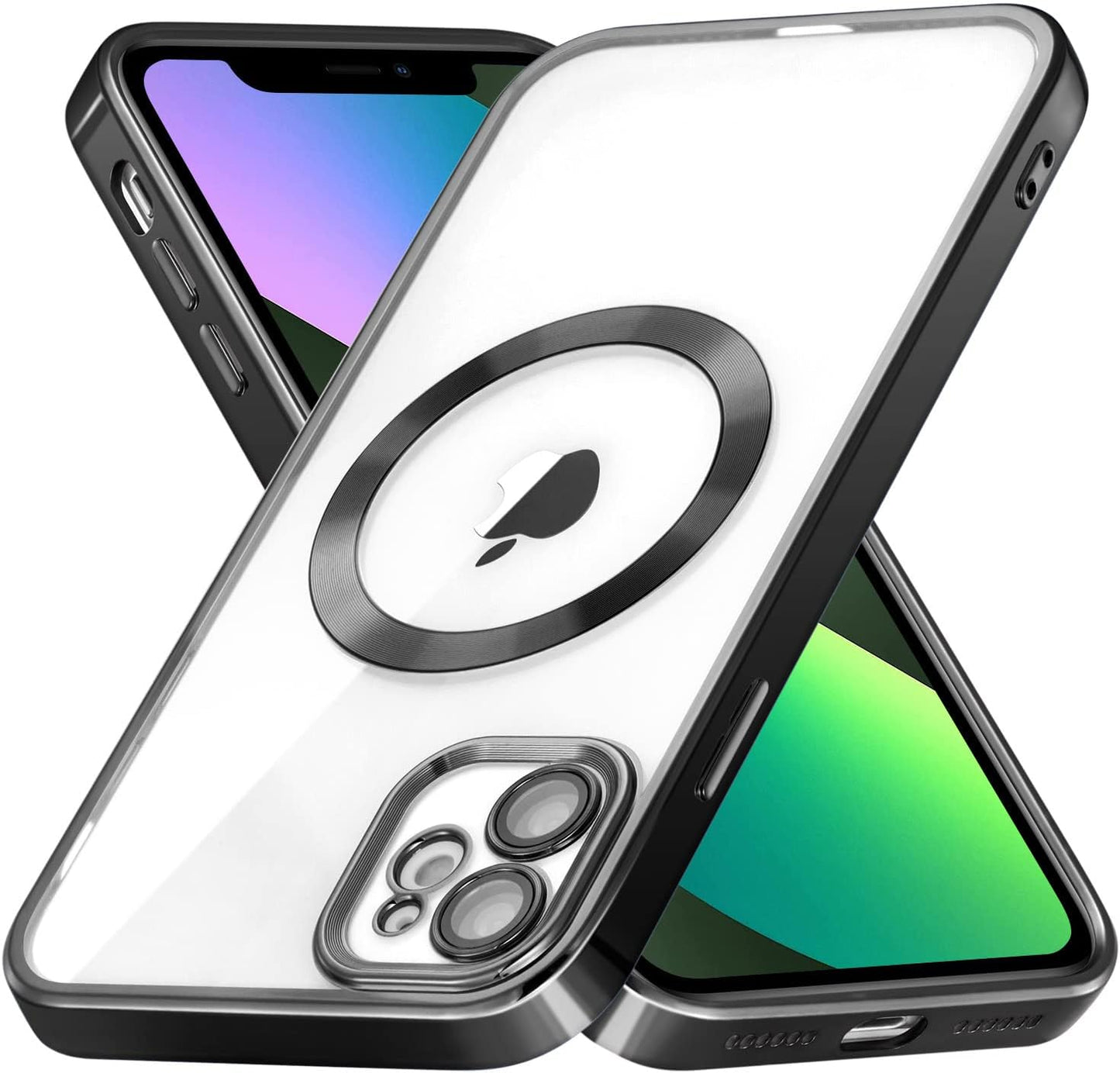 ZCDAYE Case for Iphone 13, Iphone 13 Phone Case Compatible with Wireless Charging,Blue Edge Electroplated Transparent Soft TPU Shockproof Case Cover for Iphone 13(6.1 Inches) - Blue  ZCDAYE Black Iphone 11 