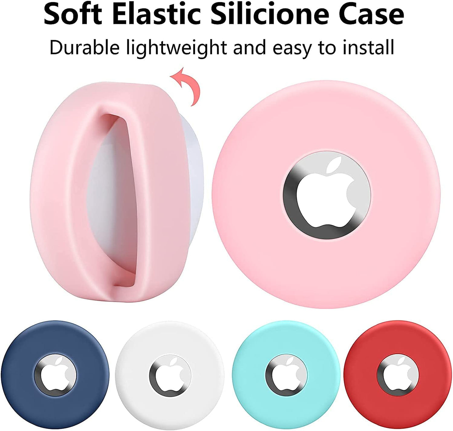 Dog Collar Holder for Apple Airtag 2 Pack , Anti-Lost Airtag Silicone Dog Collar Cat Pet Loop Holder ,Compatible with Pet Collars Loop&Backpack Airtag Accessories (Pink & Purple) 1  N\C   