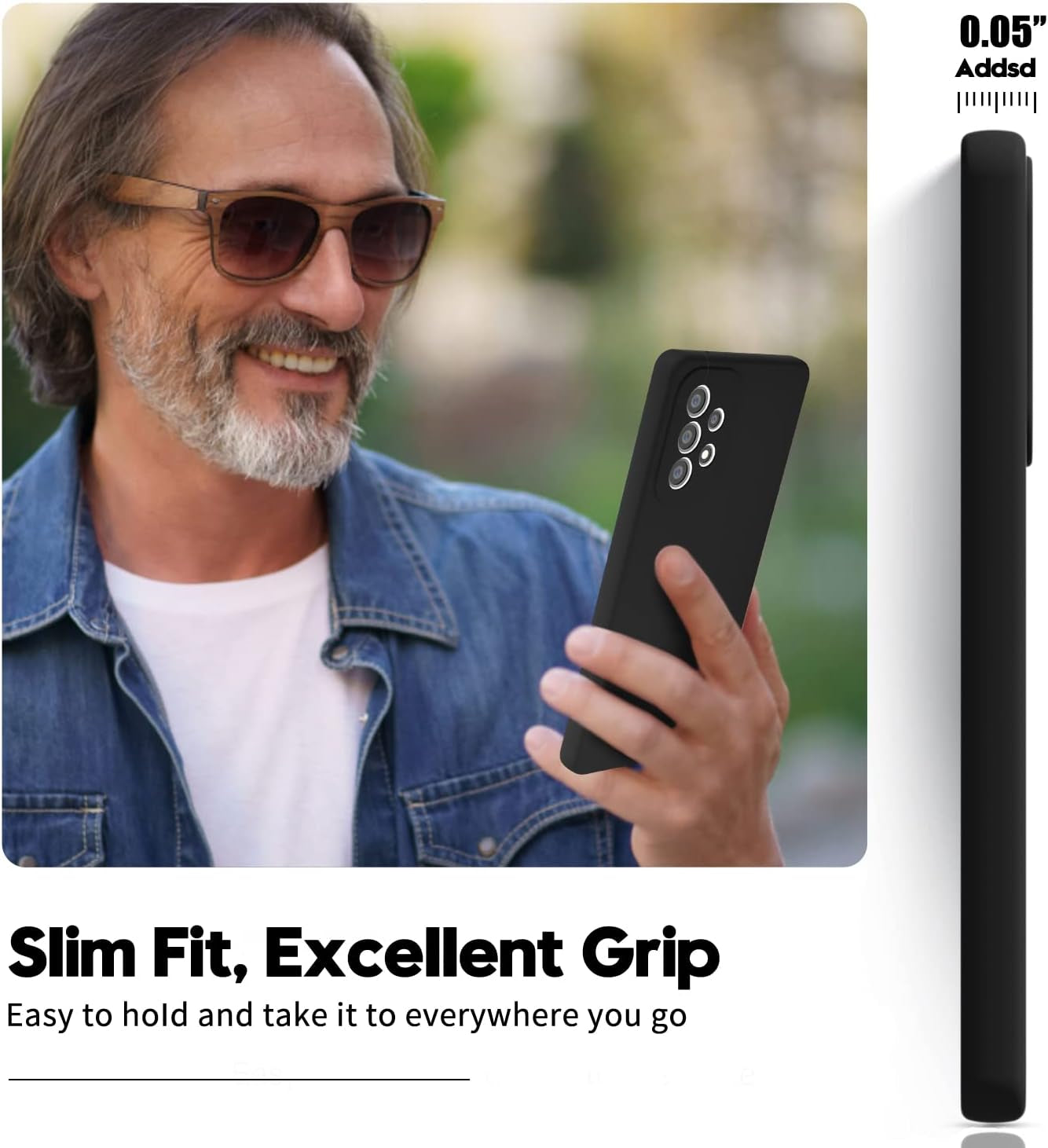 Oakxco for Samsung Galaxy A53 Phone Case Liquid Silicone, Cute Thin Slim Soft Rubber TPU Plain Smooth Gel Cover for Women Girl, Matte Solid Protective & Shockproof, Black  oakxco   