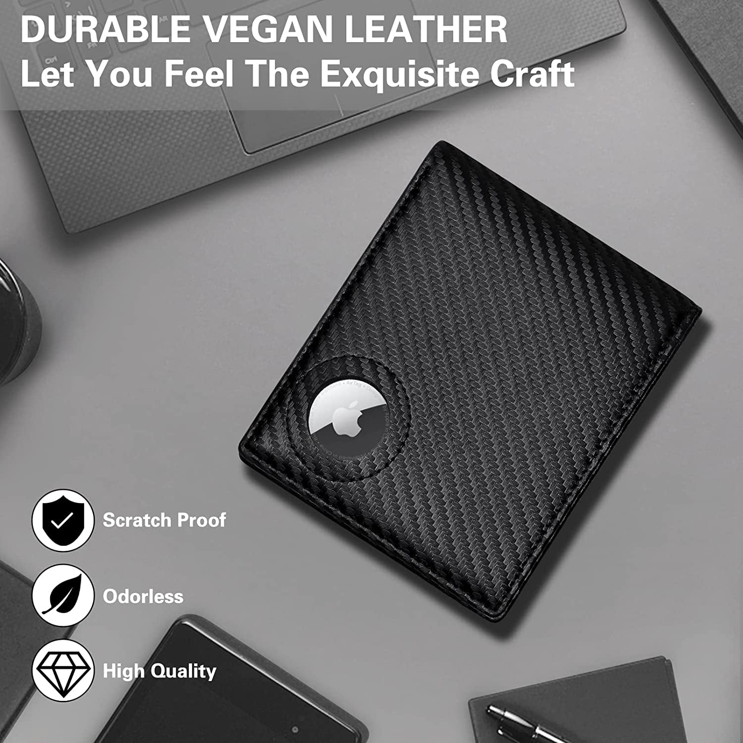 GIPUSSON Slim Leather Wallet for Men Airtag Hidden,Large Bifold Mens Wallet RFID Blocking with ID Windows,Credit Card Holder for Men Wallet  GIPUSSON   