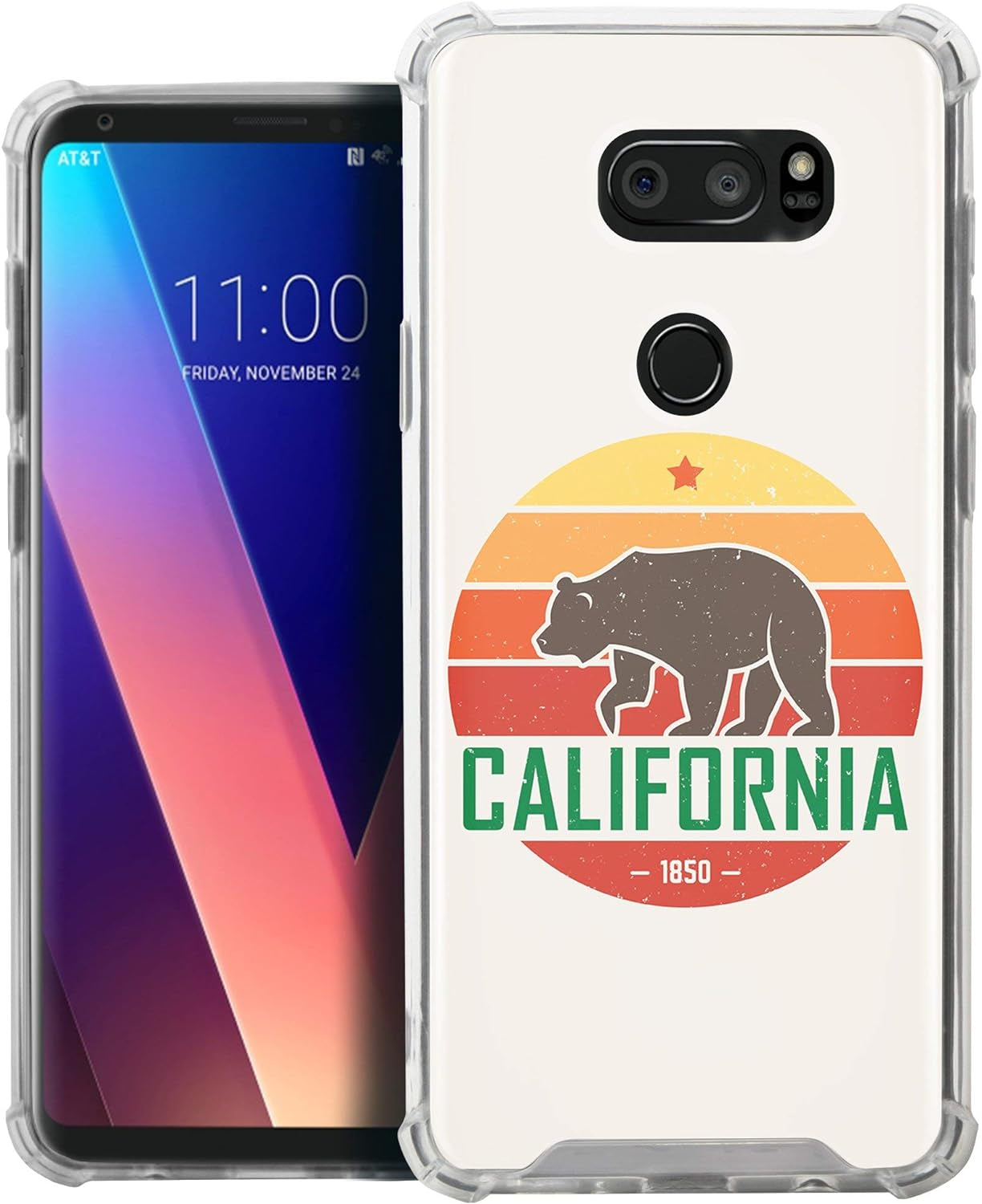 Casesondeck Case Compatible with [LG V30S Thinq and LG V30] Slim Precise Fit TPU Case, Scratch Protection Unique Design (California)  CasesonDeck   