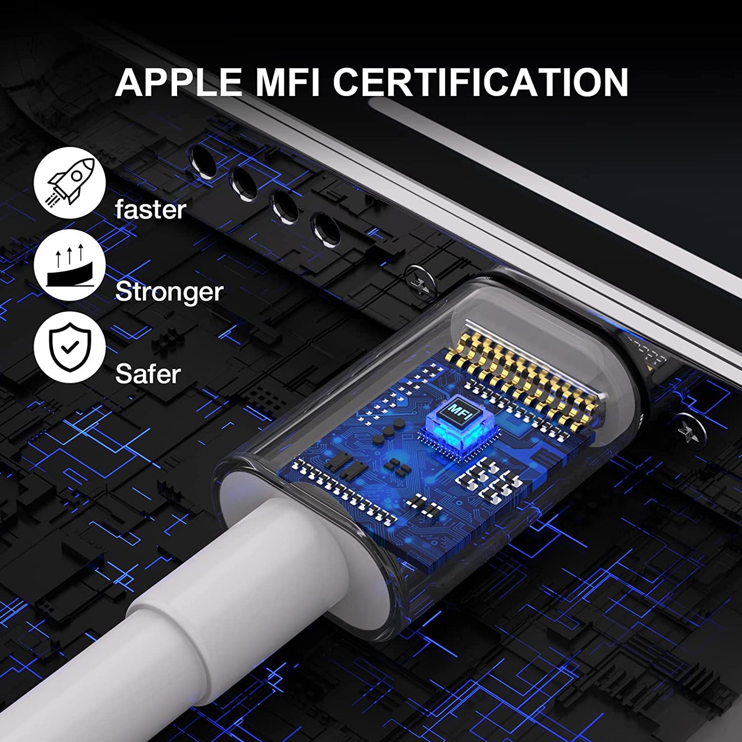 3 Pack Iphone Fast Charger [Apple Mfi Certified], 20W PD USB C Wall Charger Adapter with 3 Pack 6FT Type C to Lightning Cable Compatible with Iphone 14/13/13 Pro/12/12 Mini/Pro/Pro Max and More-White  SYDGPZ   