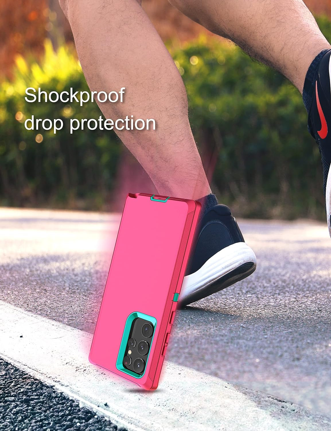 MXX Galaxy S22 Ultra Case - Heavy Duty Shockproof Rugged Bumper, Full Protection Dust Proof Cover, 6.8" (Pink/Light Blue)  Mxx Accessories llc   