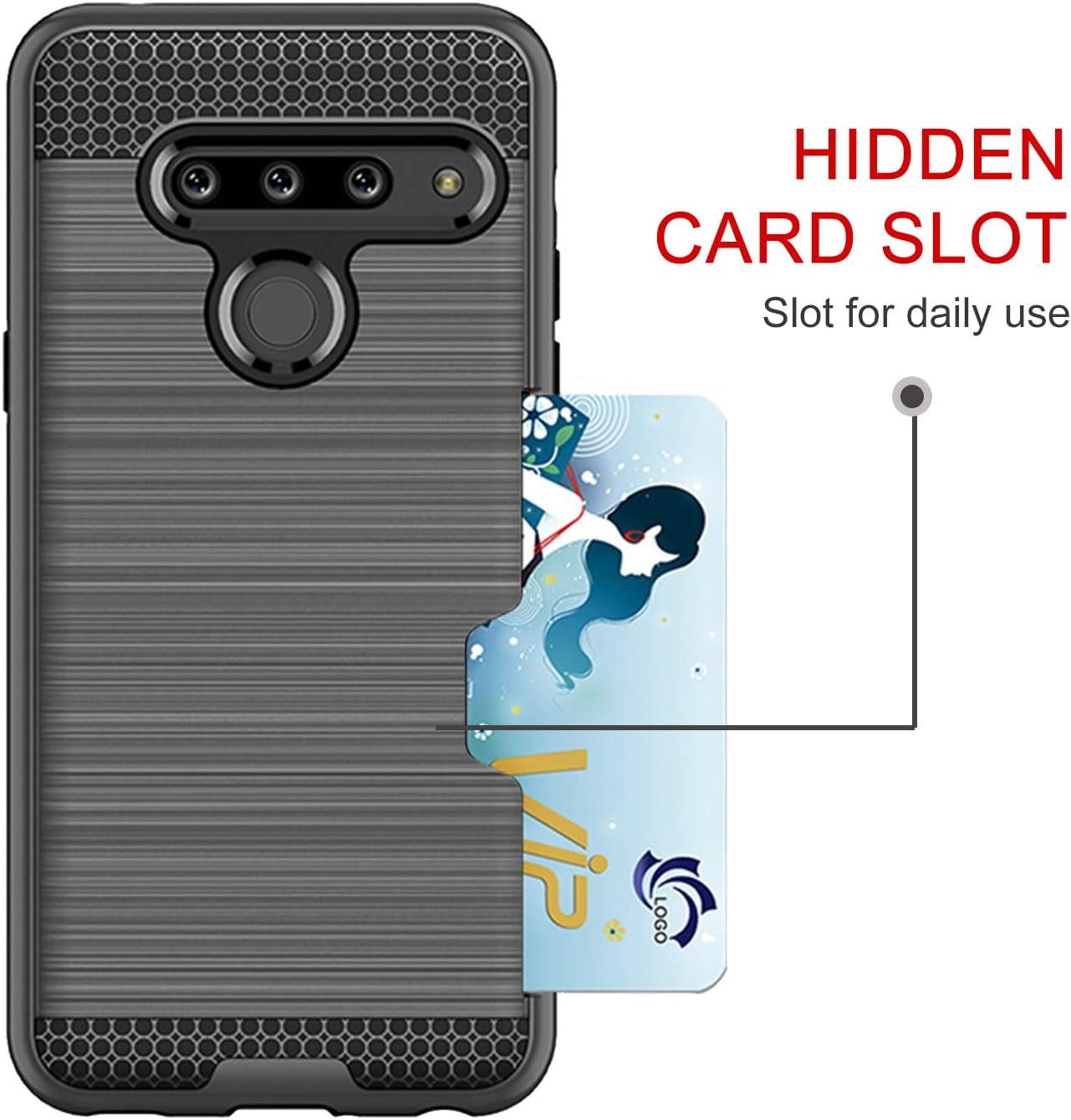 Case for LG G8, Thinq Case with Card Slot Holder, Shock Absorption Case Protective Cover for LG G8 (Gray)  jia   