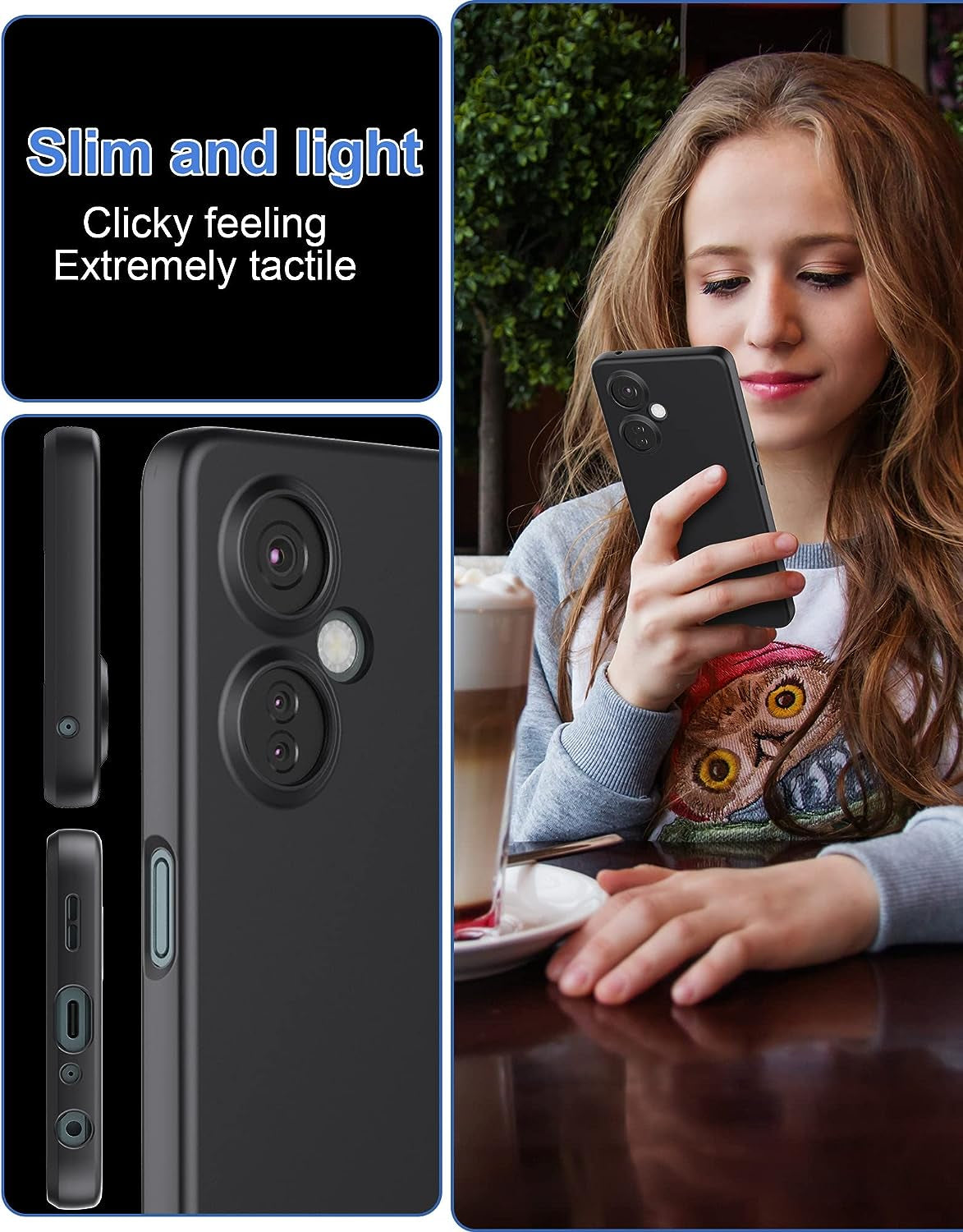 Foluu Silicone Case for Oneplus Nord N30 5G, Liquid Gel Rubber Case with Soft Microfiber Lining Cushion Slim Hard Shell Shockproof Protective Cover for Oneplus Nord N30 5G 2023 (Black)  Foluu   