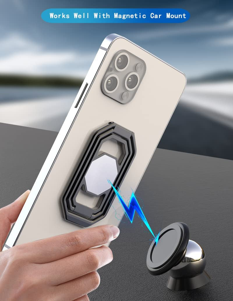 Phone Ring Holder Metal Kickstand 360° Foldable Swivel Cell Phone Finger Grip Stand Compatible with Iphone Ipad Smartphones Tablet  Rimyam   