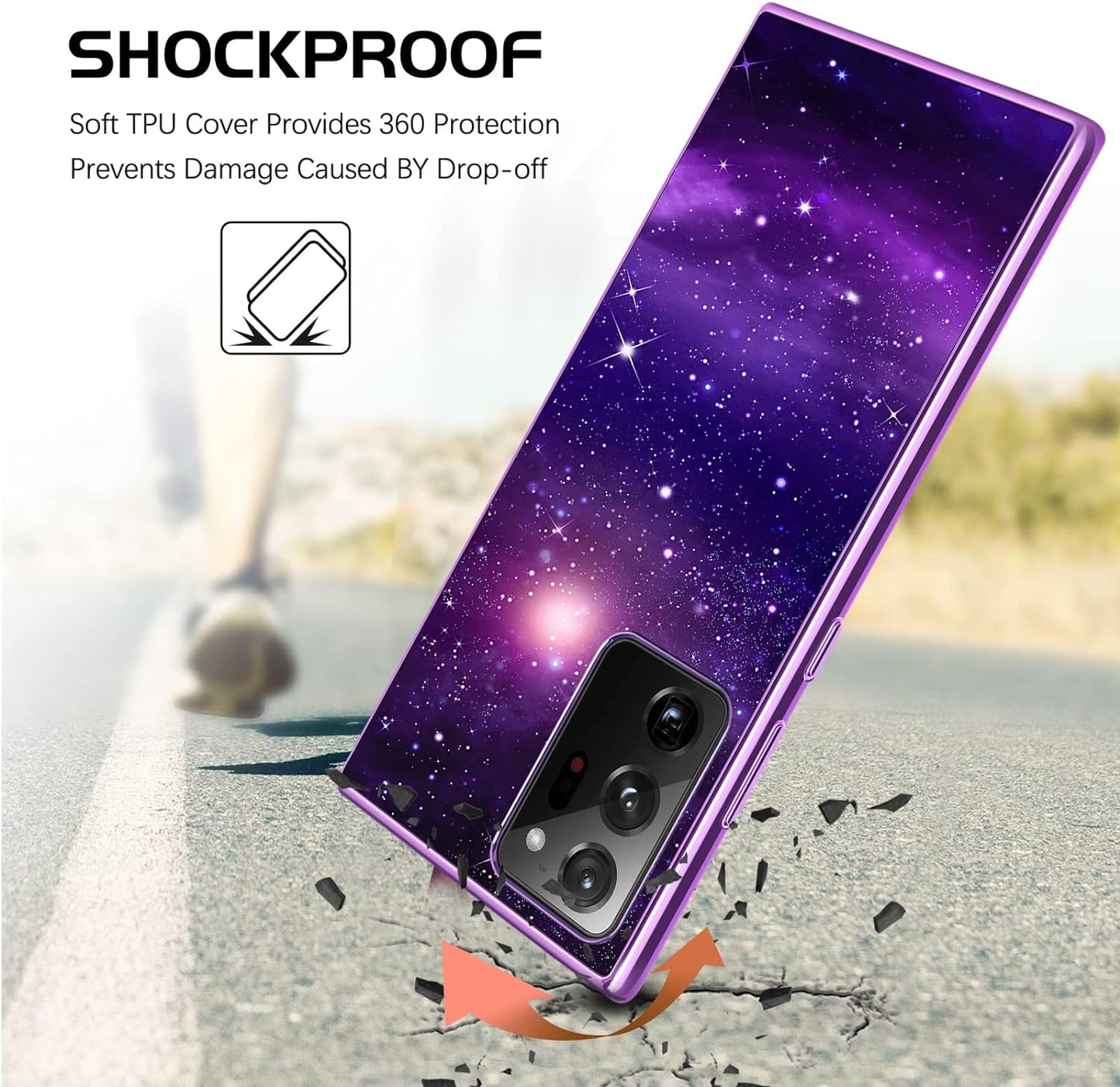 DOMAVER Samsung Galaxy Note 20 Ultra Case Glow in the Dark Stylish Nebula Luminous Space Men Women Protective Cover for Note 20 Ultra 4G/5G- Shining Nebula  DOMAVER   