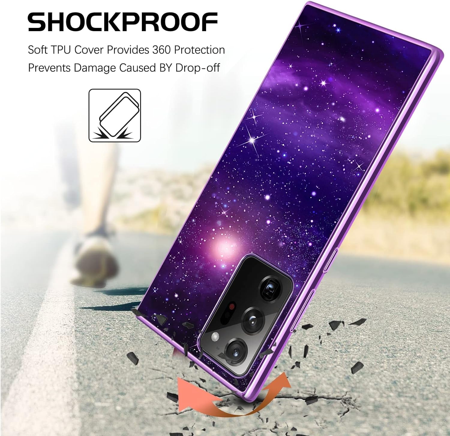 DOMAVER Samsung Galaxy Note 20 Ultra Case Glow in the Dark Stylish Nebula Luminous Space Men Women Protective Cover for Note 20 Ultra 4G/5G- Shining Nebula  DOMAVER   