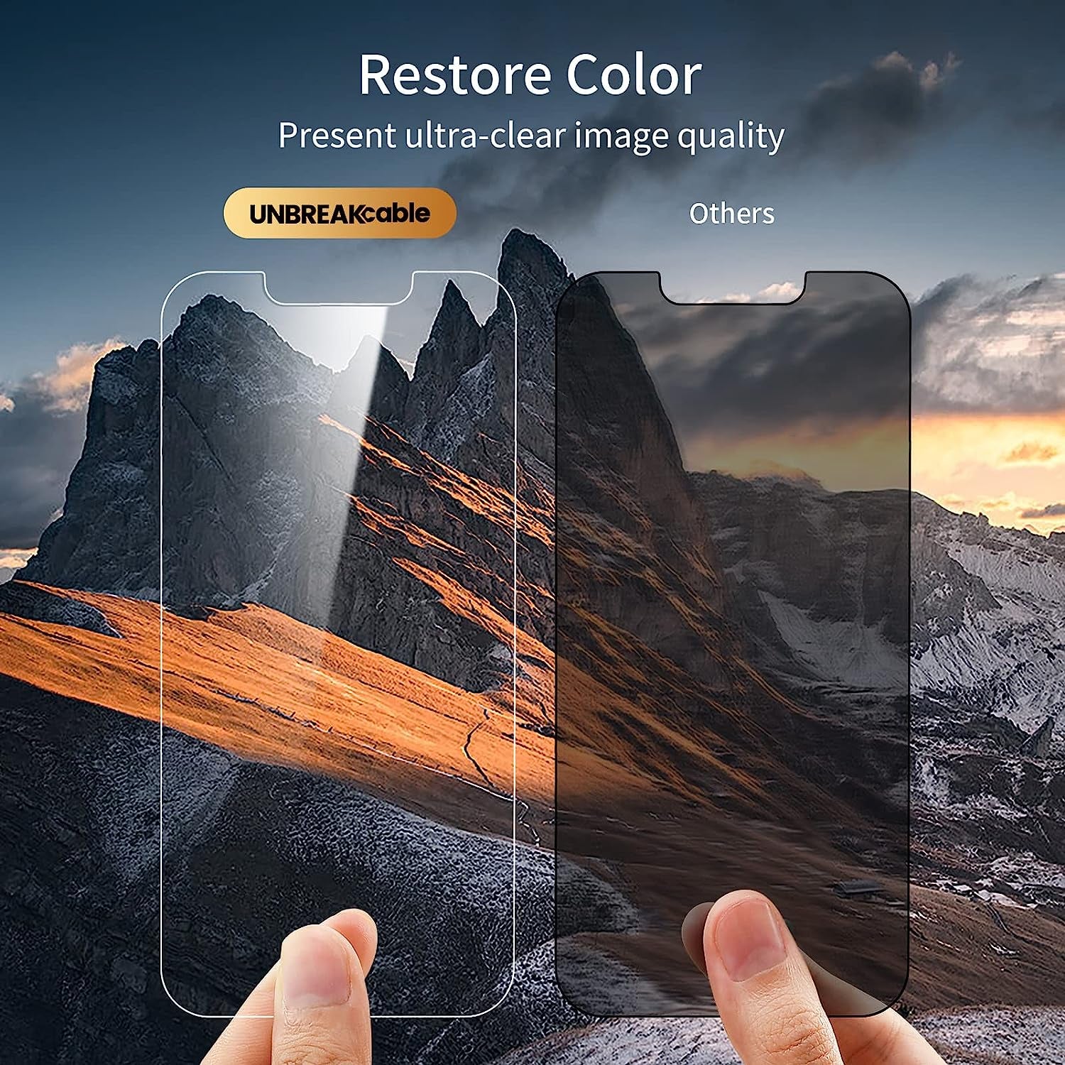 Unbreakcable Privacy Screen Protector for Iphone 14 / Iphone 13/13 Pro [2-Pack], Shatterproof Tempered Glass [True 28°Anti-Spy ] [Easy Installation Frame] [9H Hardness] [Bubble Free] for Apple 6.1''  UNBREAKcable   