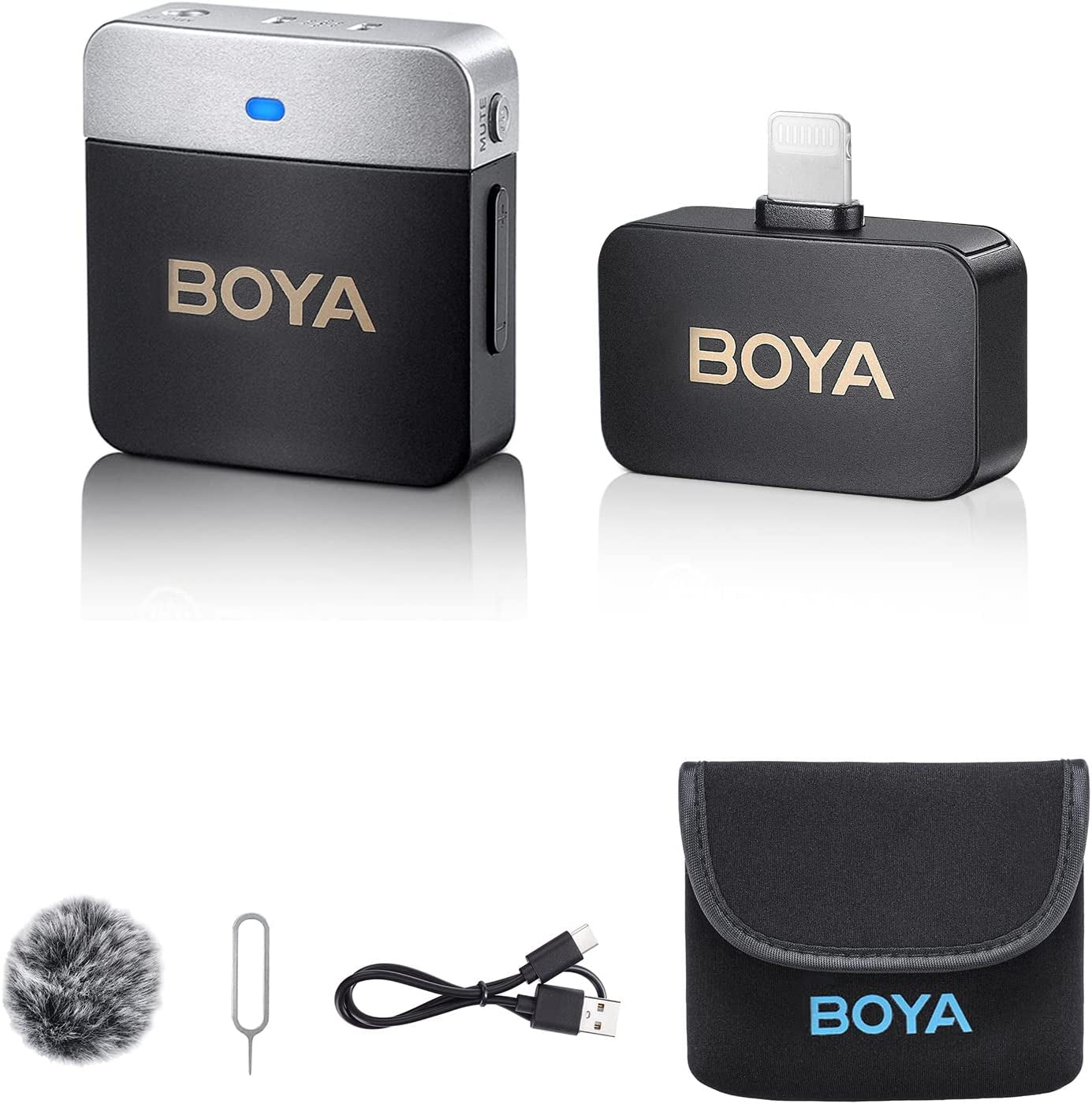 BOYA Wireless Lavalier Microphone for Android Phone Plug Play USB-C Lapel Microphone Noise Cancellation Cordless Clip on Mic for Video Recording Interview Youtube Vlogging Live Streaming BY-M1V4  BOYA BY-M1V5  
