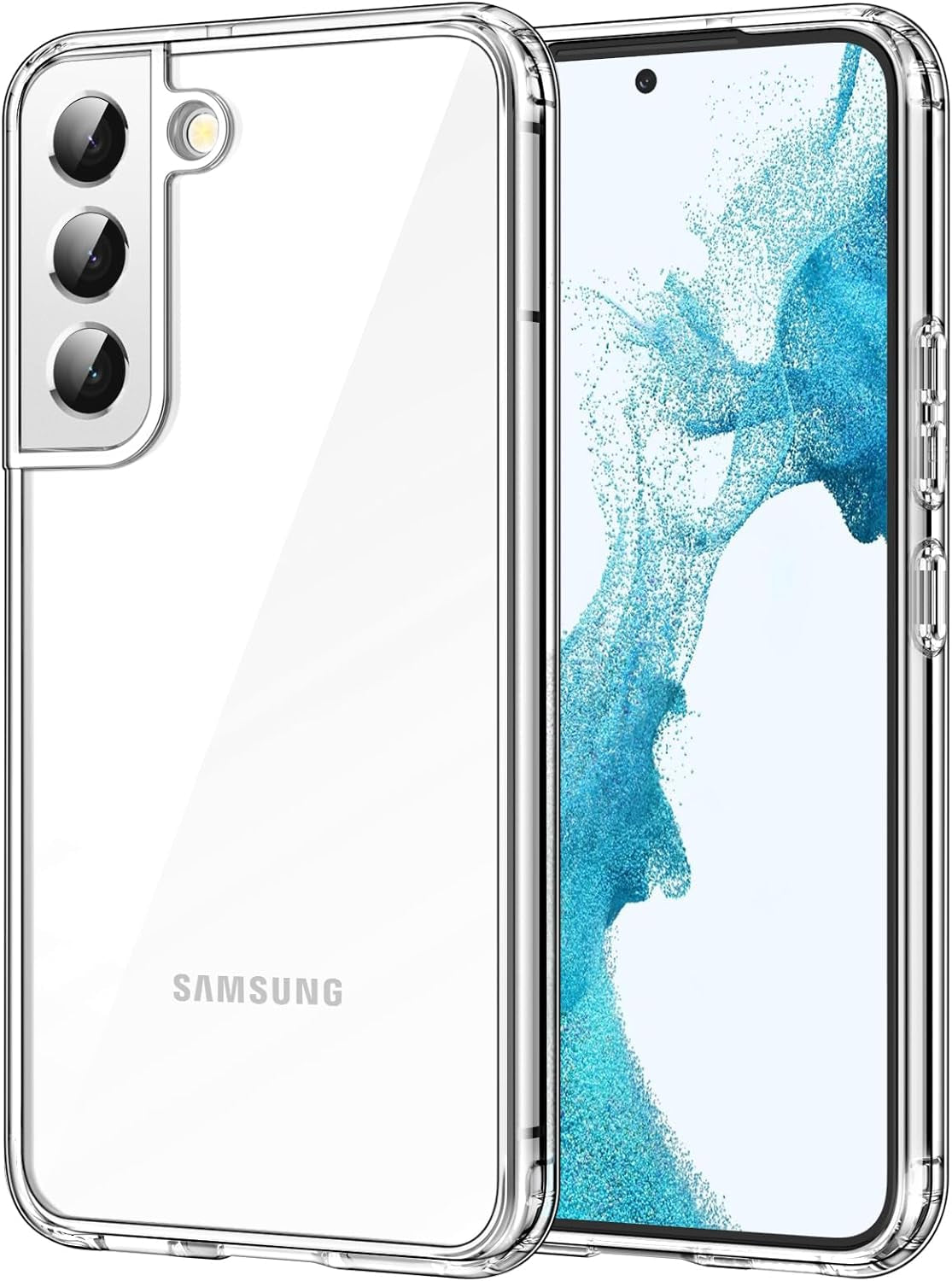 Jetech Case for Samsung Galaxy S22 5G 6.1-Inch, Non-Yellowing Shockproof Bumper Protective Phone Cover, Anti-Scratch Hard PC Back (Purple)  JETech Clear  