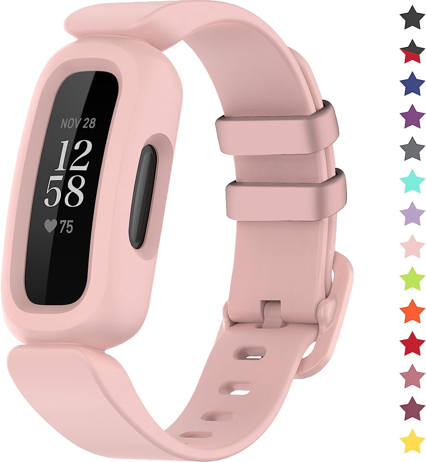 Topperfekt Bands Compatible with Fitbit Ace 3 for Kids, Soft Silicone Waterproof Bracelet Accessories Sports Watch Strap Replacement for Fitbit Ace 3 Boys Girls  TopPerfekt Light pink  