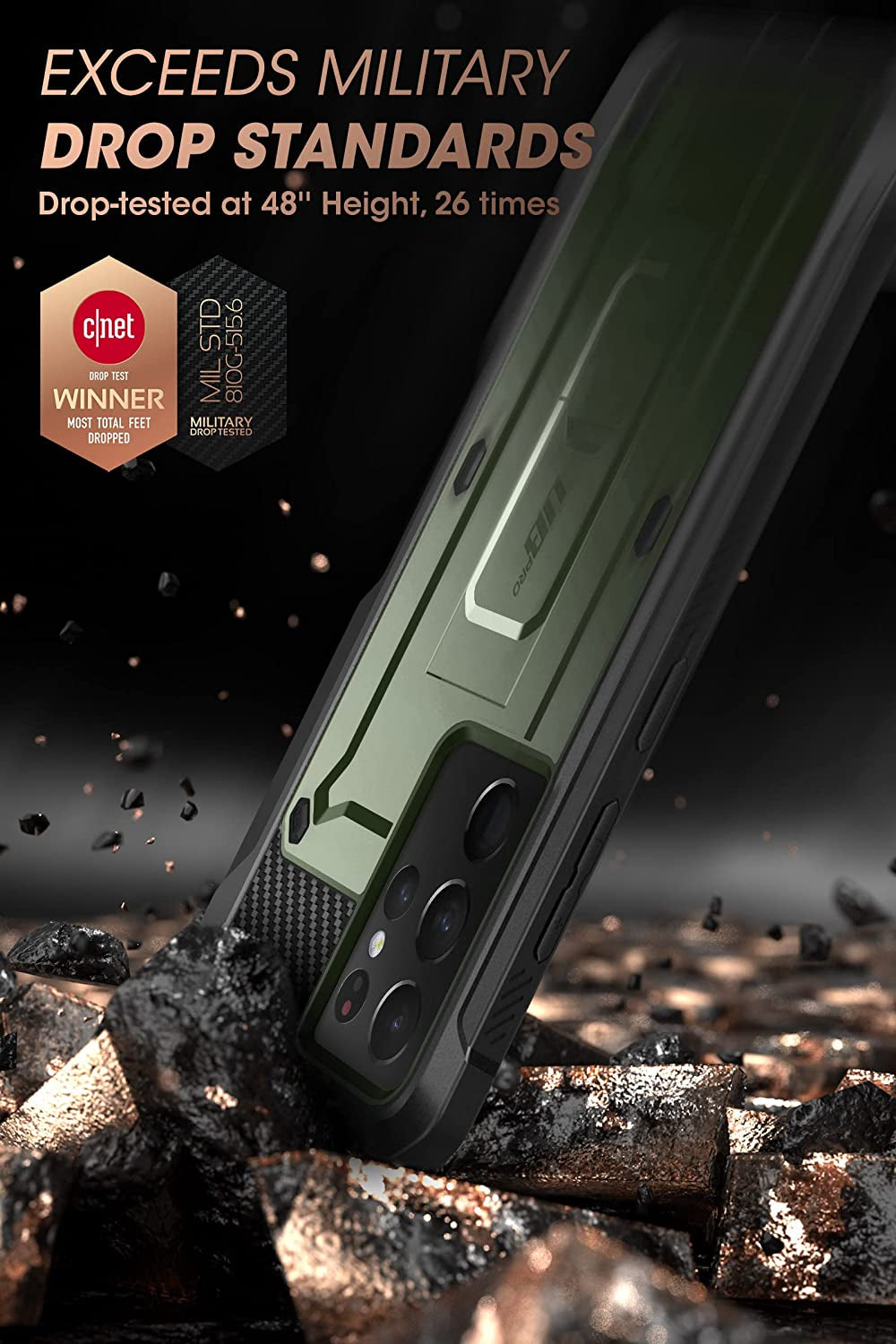 SUPCASE Unicorn Beetle Pro Series Case for Samsung Galaxy S21 Ultra 5G (2021 Release), Full-Body Dual Layer Rugged Kickstand Case with S Pen Slot (Guldan)  SUPCASE   