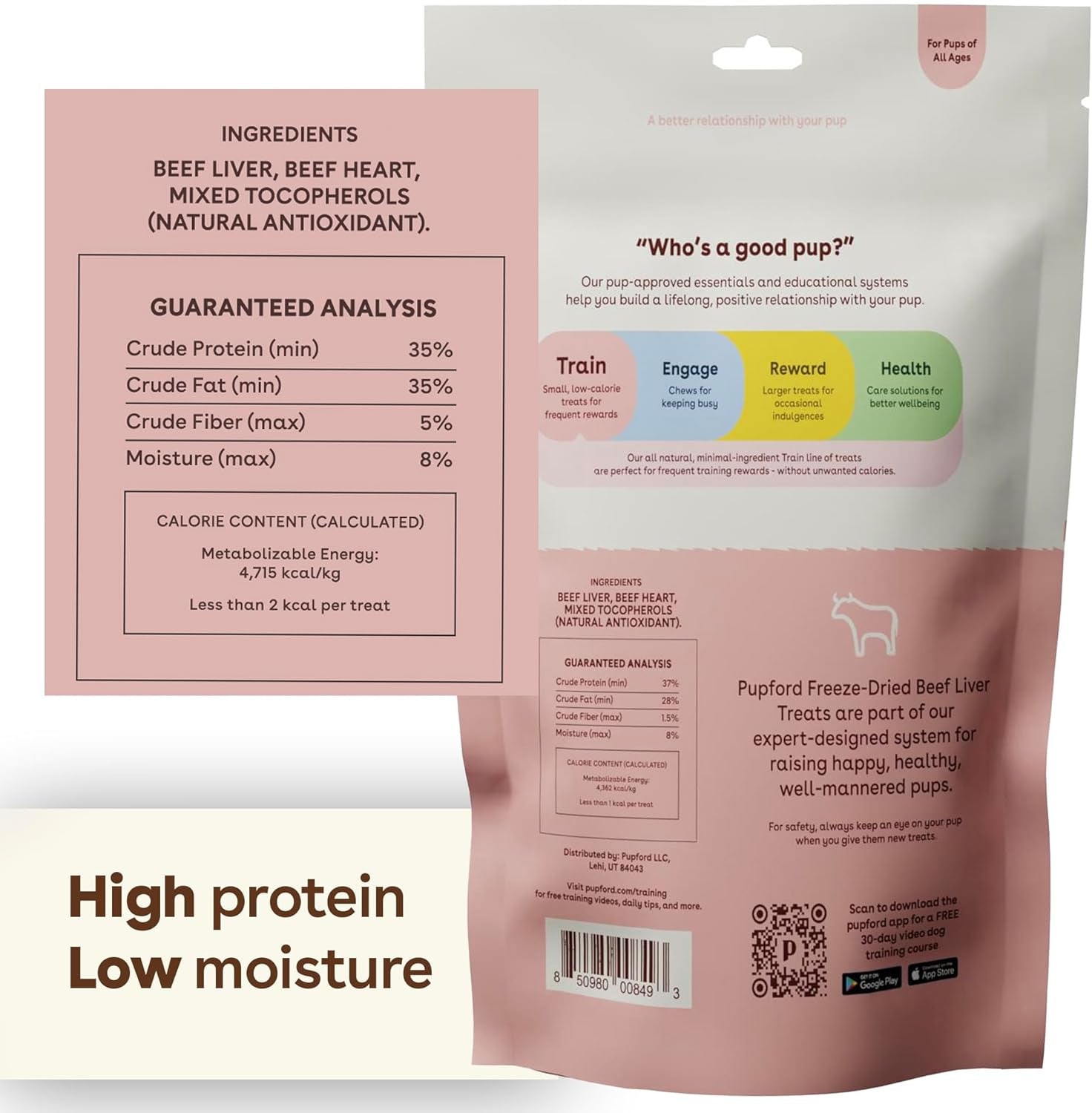 Pupford Freeze Dried 475+ Puppy Treats, Low Calorie, Vet Approved, All Natural, Healthy Training Treats for Small to Large Dogs (Beef Liver)  Pupford   