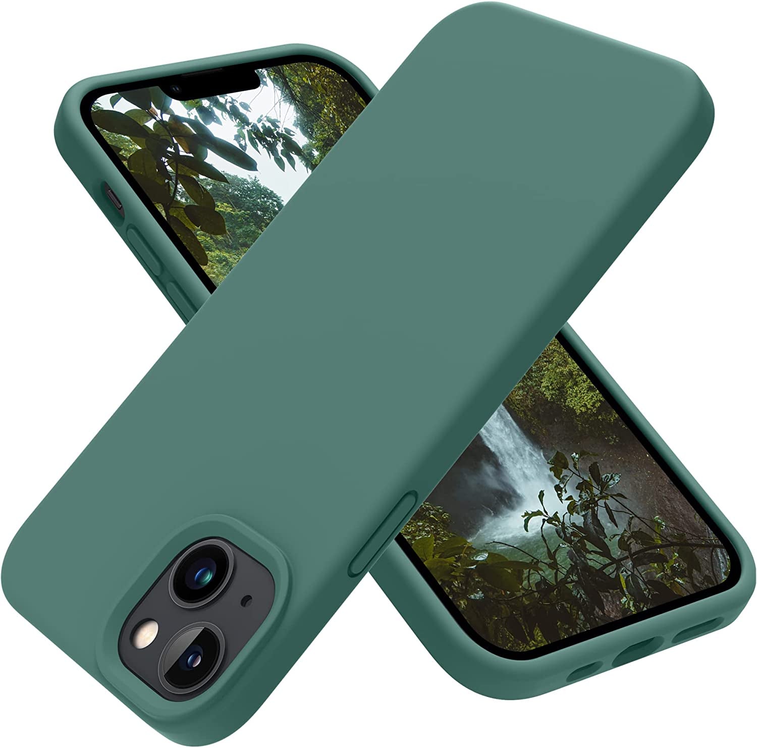 OTOFLY Designed for Iphone 14 Case, Silicone Shockproof Slim Thin Phone Case for Iphone 14 6.1 Inch (Pine Green)  OTOFLY Direct A - Pine Green  