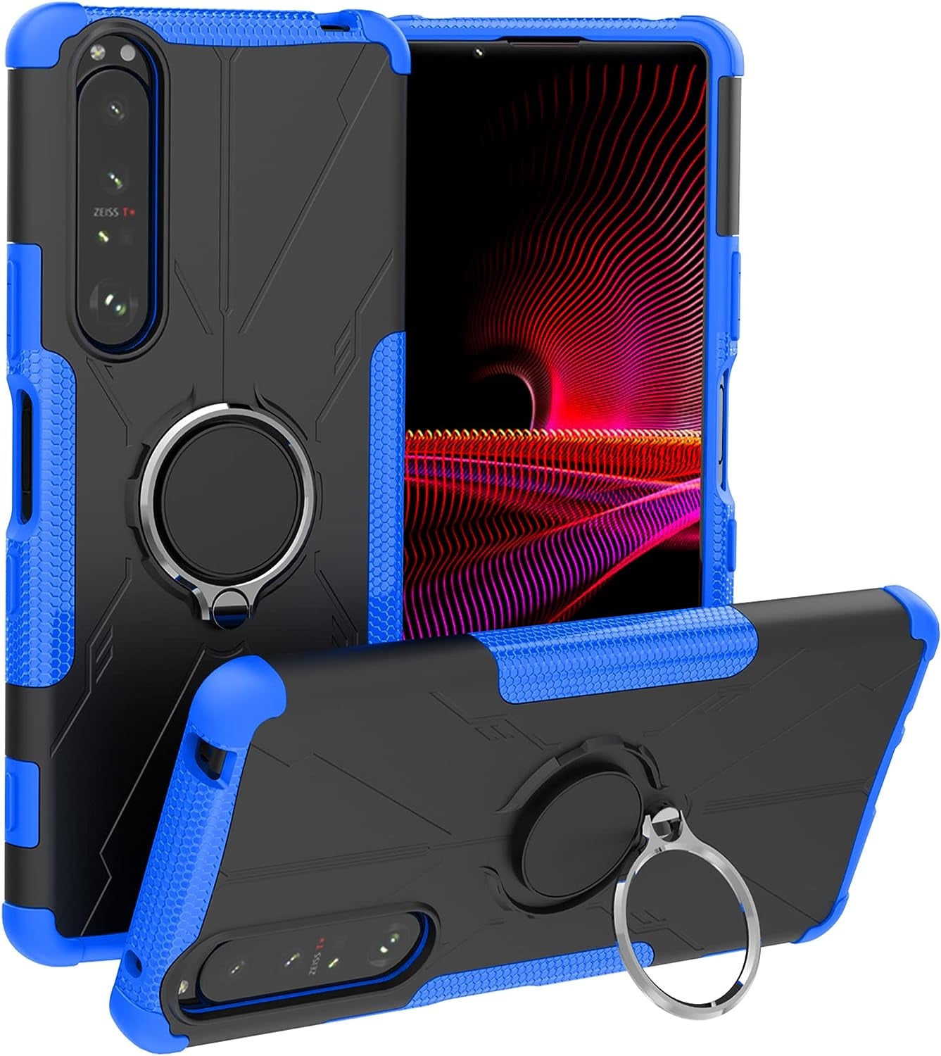Liushan Compatible with Sony Xperia 1 III Case,360° Rotation Ring Holder Kickstandmilitary Grade Shockproof Cover for Sony Xperia 1 III Smartphone（Not Applicable Sony Xperia 10,Black  liushan-Usstore Blue  