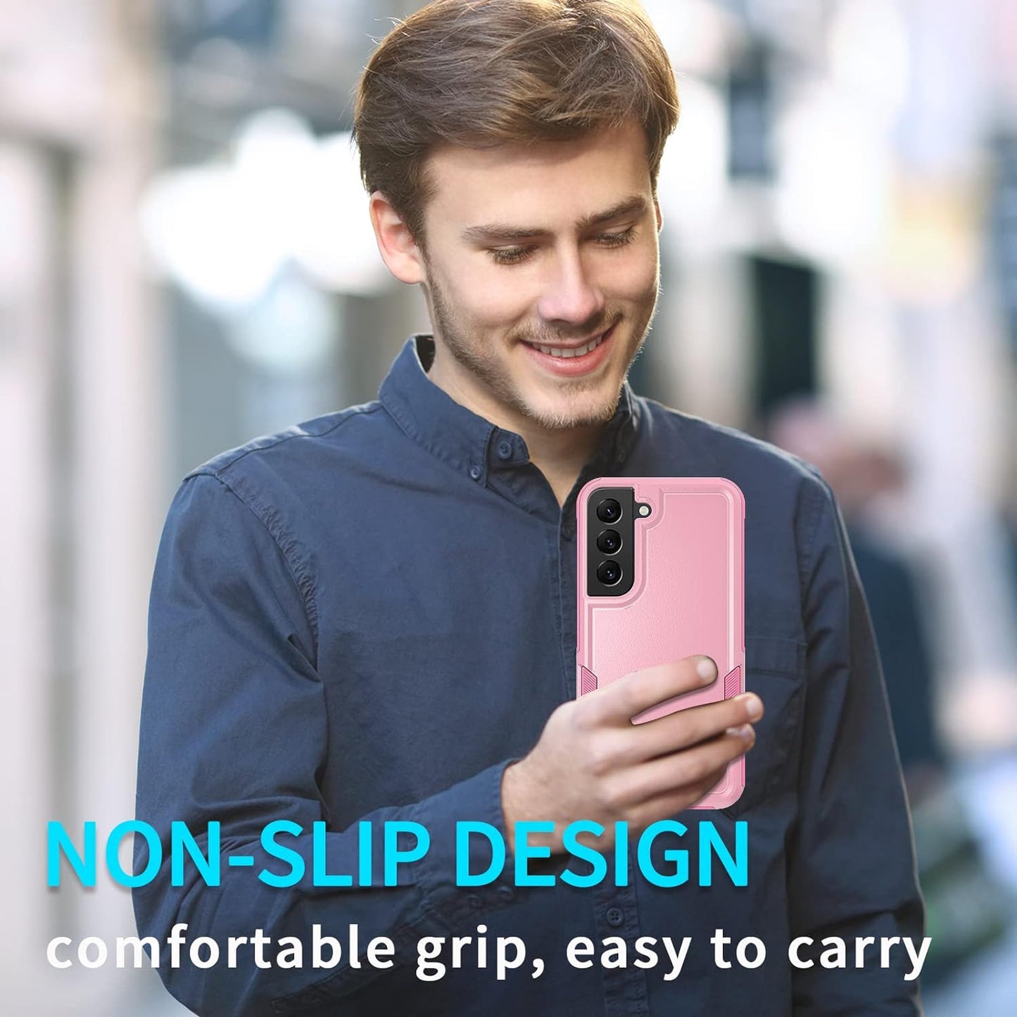 UNITEDTIME Compatible with Galaxy S22 plus Case Drop Protection Rugged Shockproof/Dust Proof Military Protective Tough Phone Cover for Samsung Galaxy S22 plus (Pink)  Unitedtime-Tech   