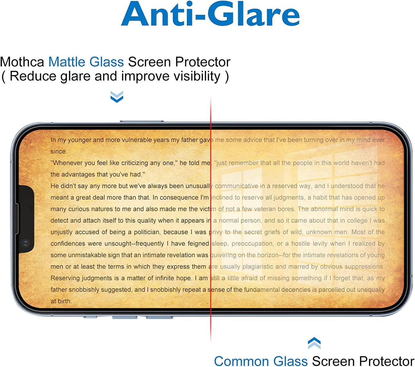 Mothca Matte Glass Screen Protector for Iphone14/Iphone 13/13 Pro 6.1-Inch Anti-Glare/Anti-Fingerprint Tempered Glass Film Full Screen Case Friendly Bubble Free for Iphone 14/13/13 Pro Smooth as Silk  Mothca   