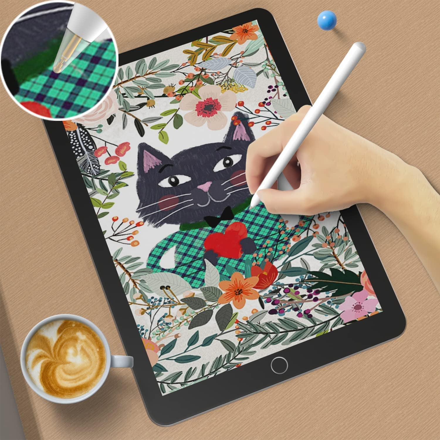 Wear Out Resistance Paper-Feel Writing Soft Pencil Tips Compatible with Apple Pencil Gen 1St,2Nd, Noiseless Pencil Nibs Fits for Apple Ipad Pro Pen, Upgraded Full Clear, 2 Pack  BPOPO   