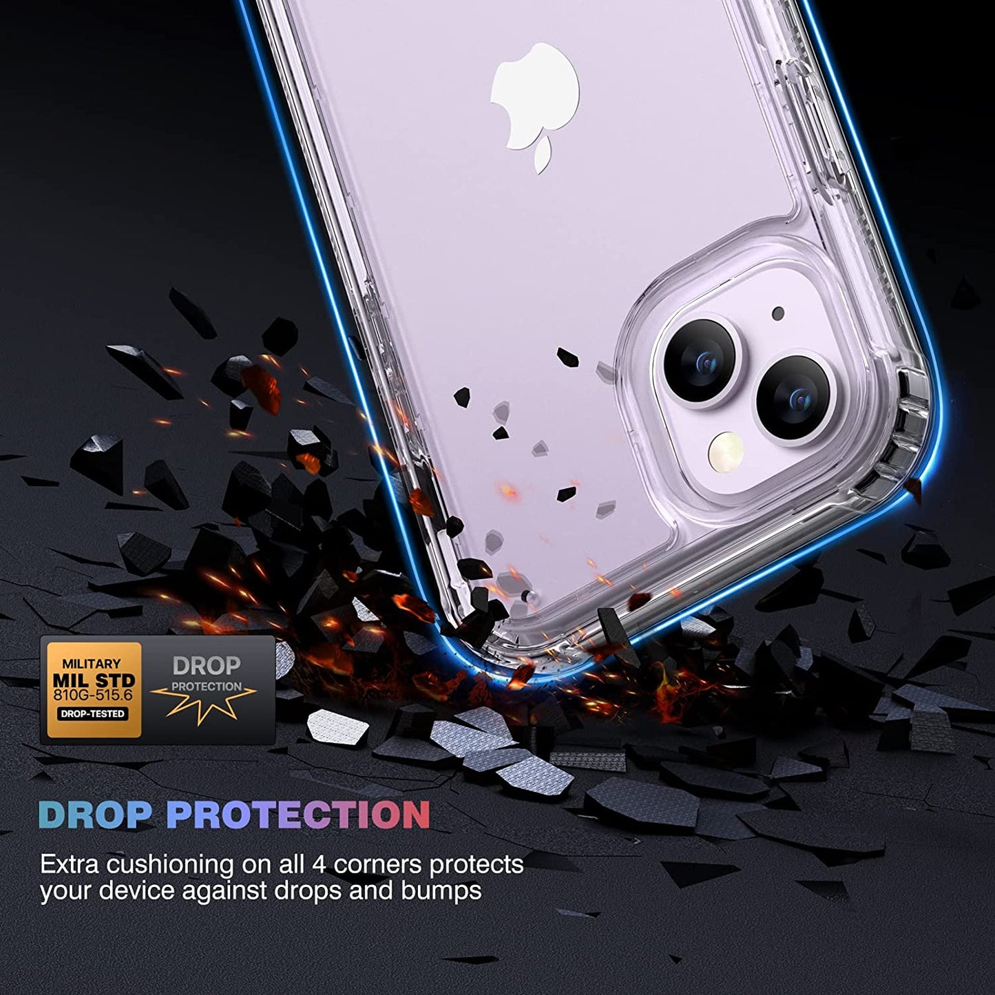 Diaclara Designed for Iphone 14 Case, Full Body Rugged Case with Built-In Touch Sensitive Anti-Scratch Screen Protector, with Camera Lens Protector for Iphone 14 6.1" (Clear)  Diaclara   
