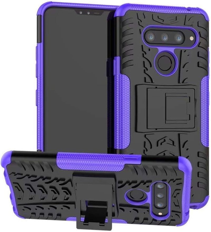 Zhusha Cases & Cover, Dual Layer Hybrid Armor Kickstand 2 in 1 Shockproof Case Cover for LG V40/V40 Thinq (Color : Blue)  Zhusha Purple  