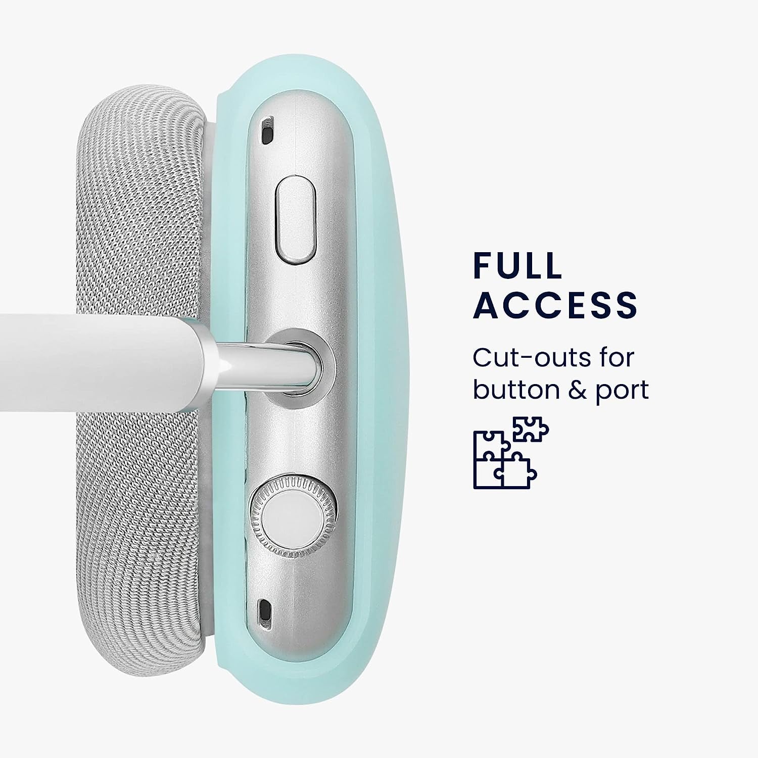 Kwmobile Glow in the Dark Covers Compatible with Apple Airpods Max (Set of 2) - Ear Cup Cover - Light Blue  KW-Commerce   