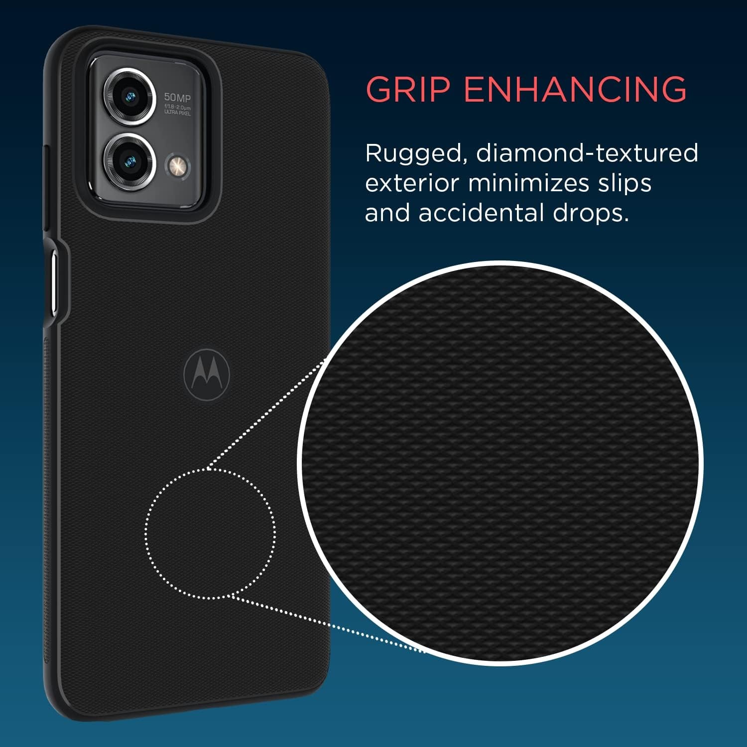 Motorola Moto G Stylus 5G (2023) Textured Protective Case- Black - Precision Fit Shock Absorbing Cases for Enhanced Phone Grip, Style, Drop Protection for Your Moto G Stylus 5G 2023  Salom America Company   