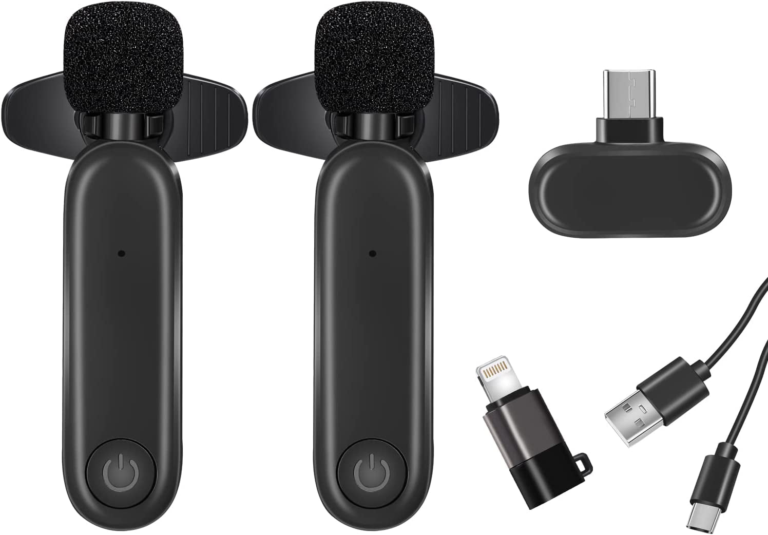 Oney World Wireless Lavalier Microphone, Lapel Mic, Suitable for Smartphone, Use It to Record Video, Live on Facebook, Tiktok, Youtube Platforms. Plug and Play with 2 Noise-Cancelling Microphones  Oney world   